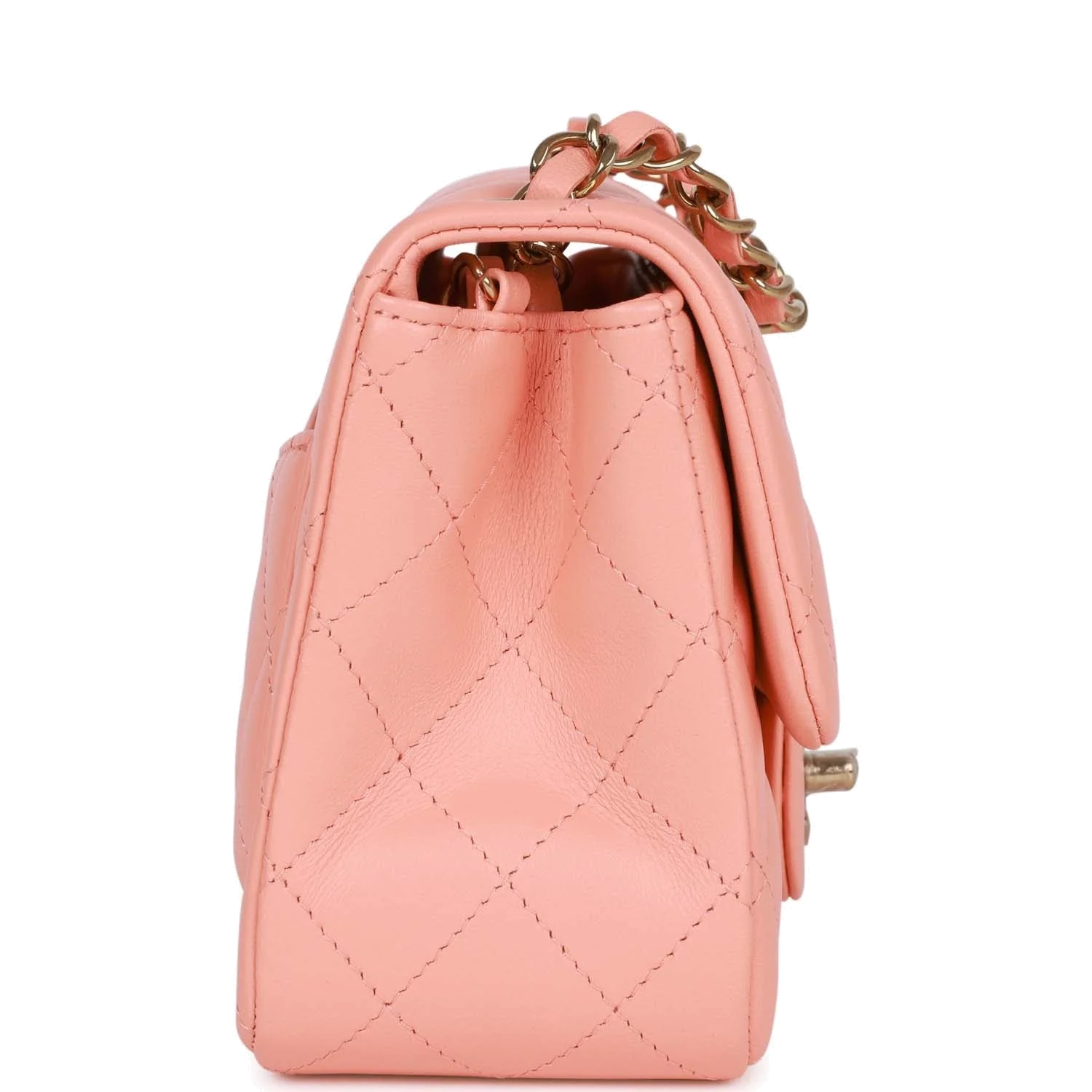 Chanel Mini Square Flap Pink Lambskin — фото 4
