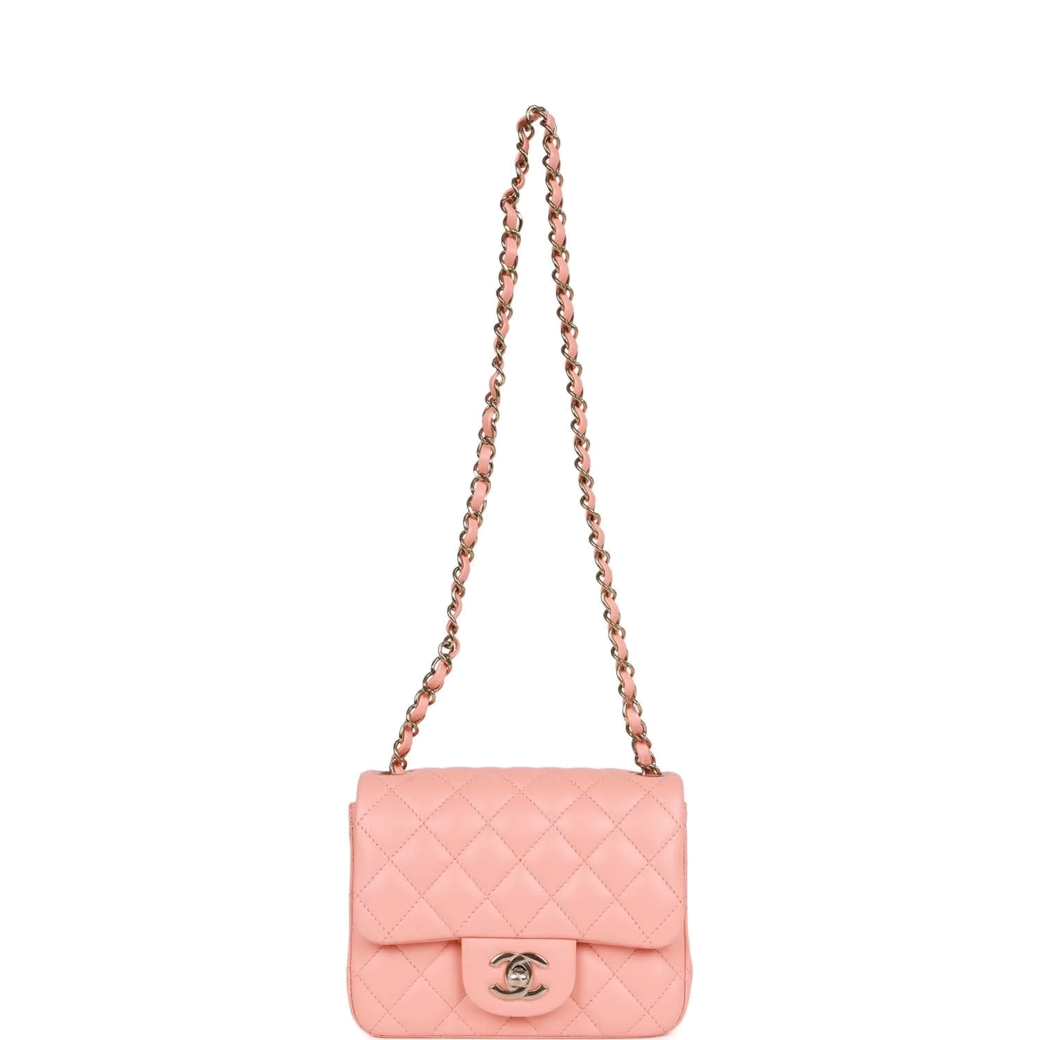 Chanel Mini Square Flap Pink Lambskin — фото 8