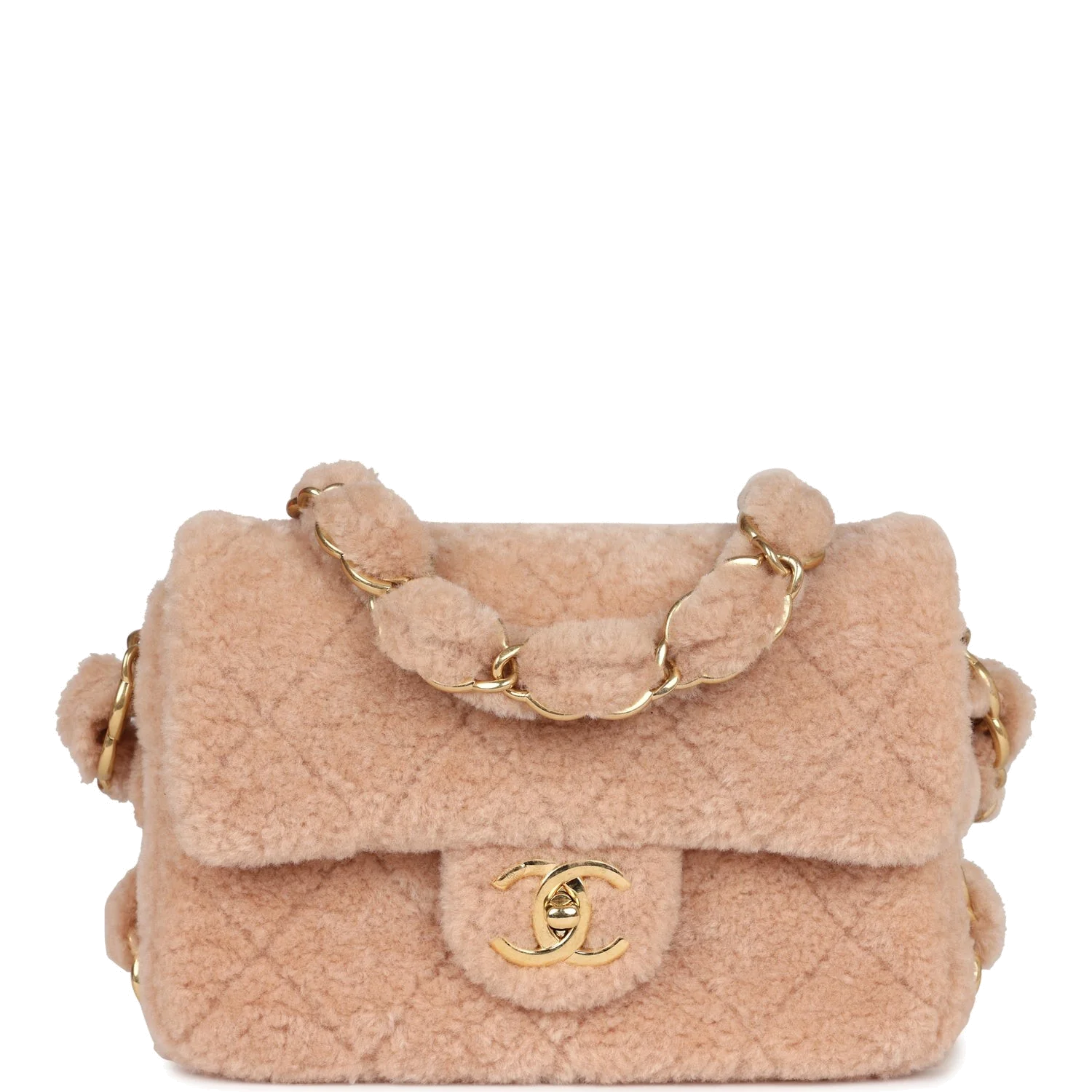 Chanel Small CC Flap Bag Light Pink Shearling — фото 2