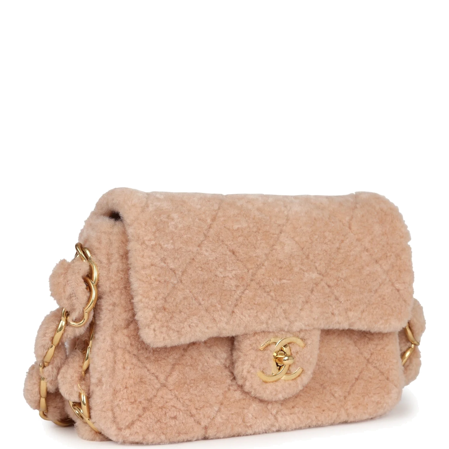 Chanel Small CC Flap Bag Light Pink Shearling — фото 3