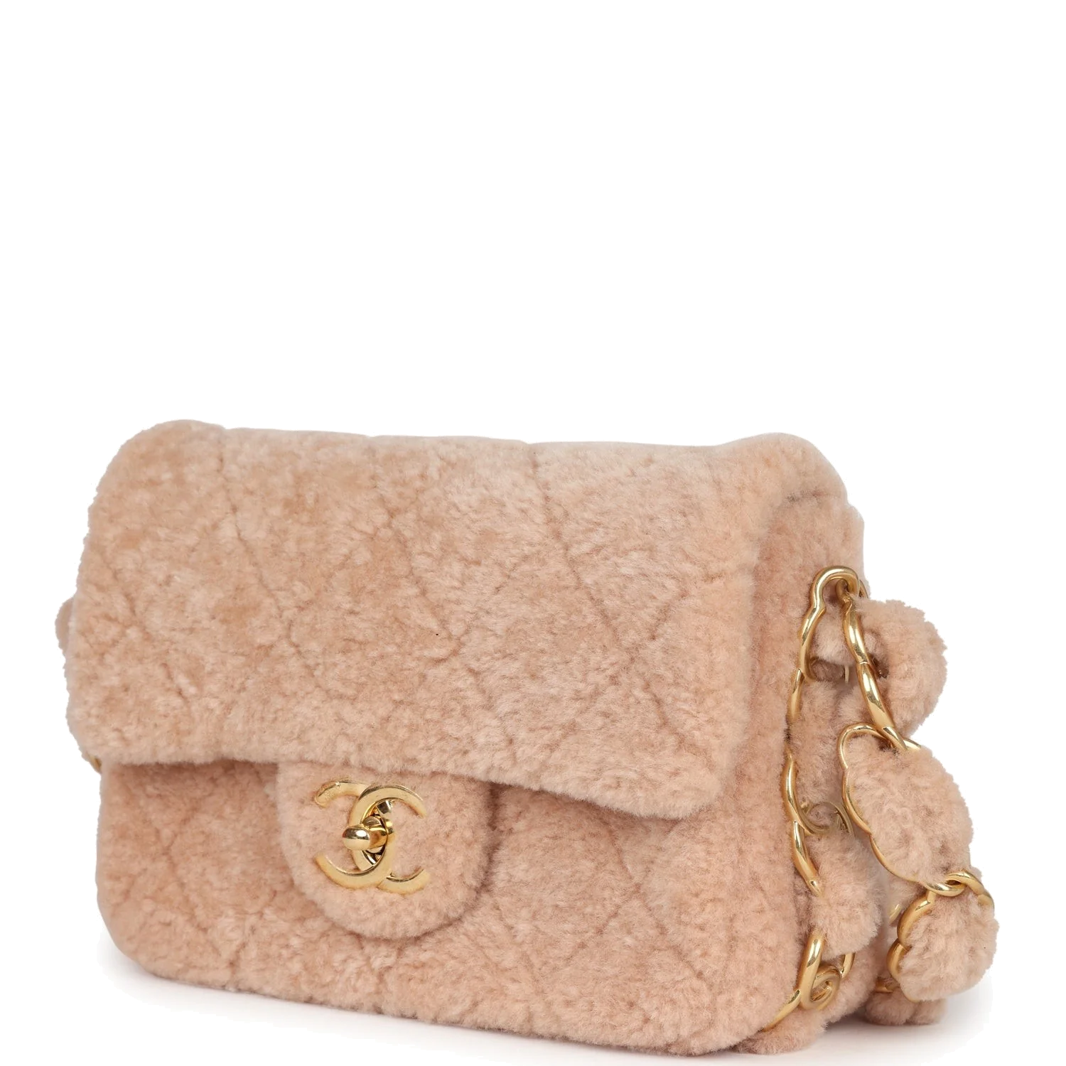 Chanel Small CC Flap Bag Light Pink Shearling — фото 6