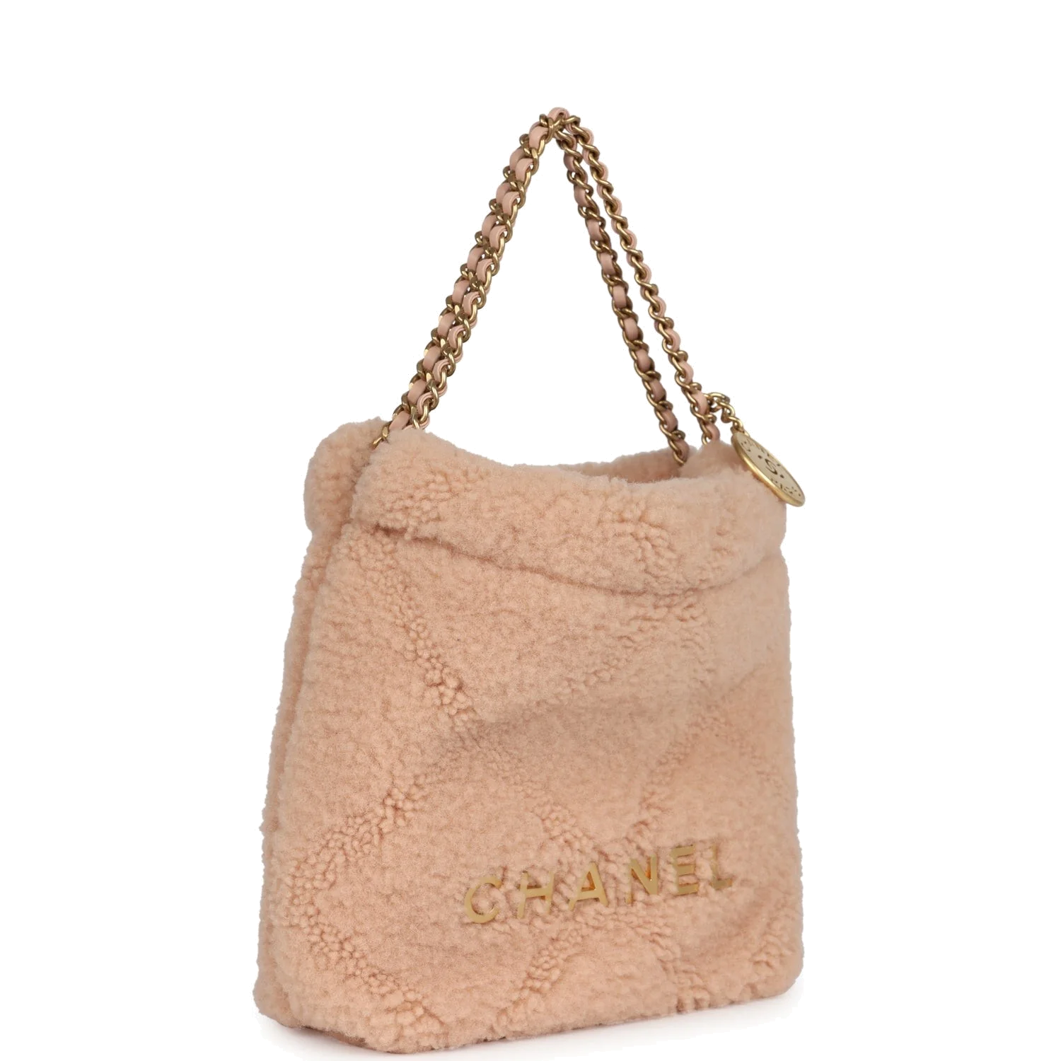 Chanel Mini 22 Bag Light Pink Shearling — фото 3