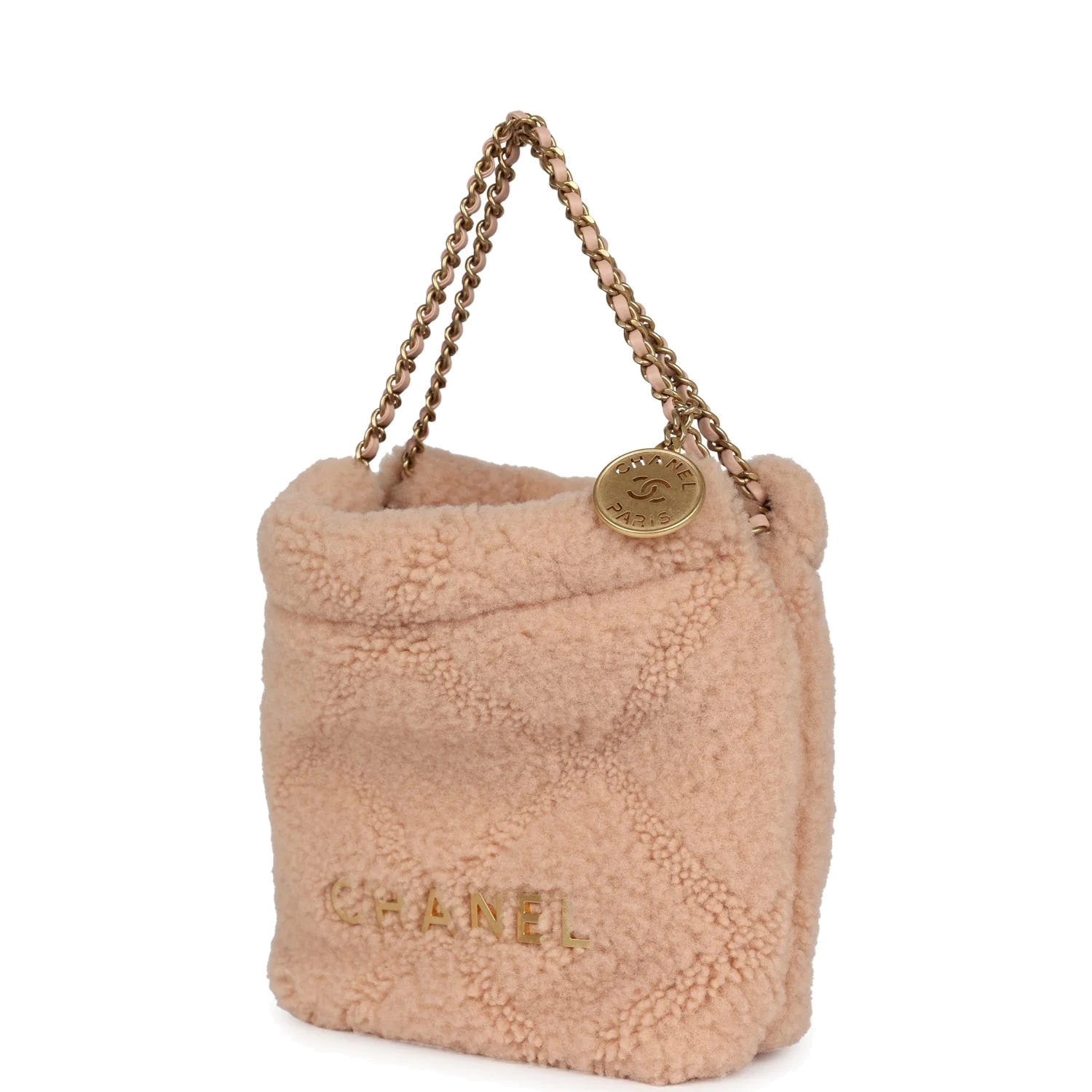 Chanel Mini 22 Bag Light Pink Shearling — фото 6