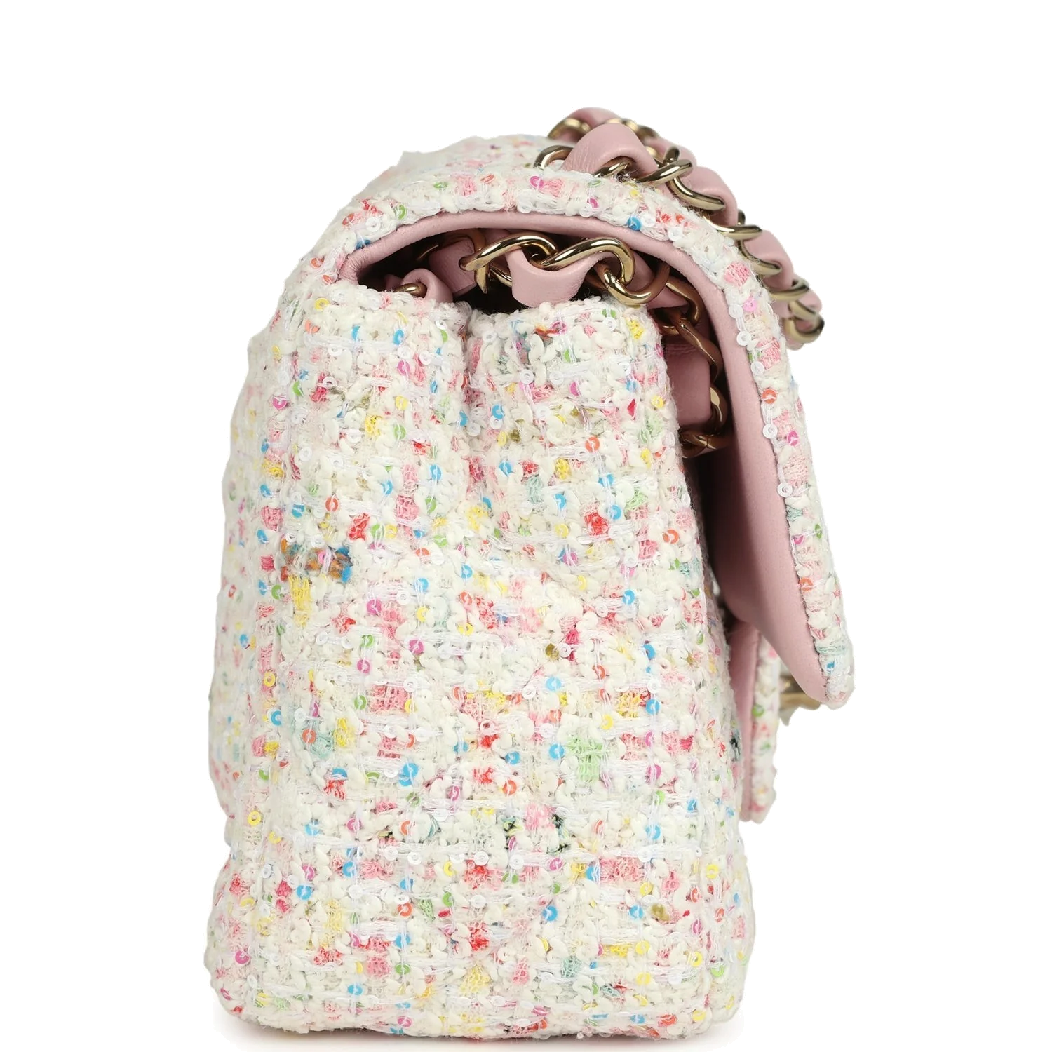 Chanel Mini Rectangular Flap Bag White and Multicolor Tweed — фото 4