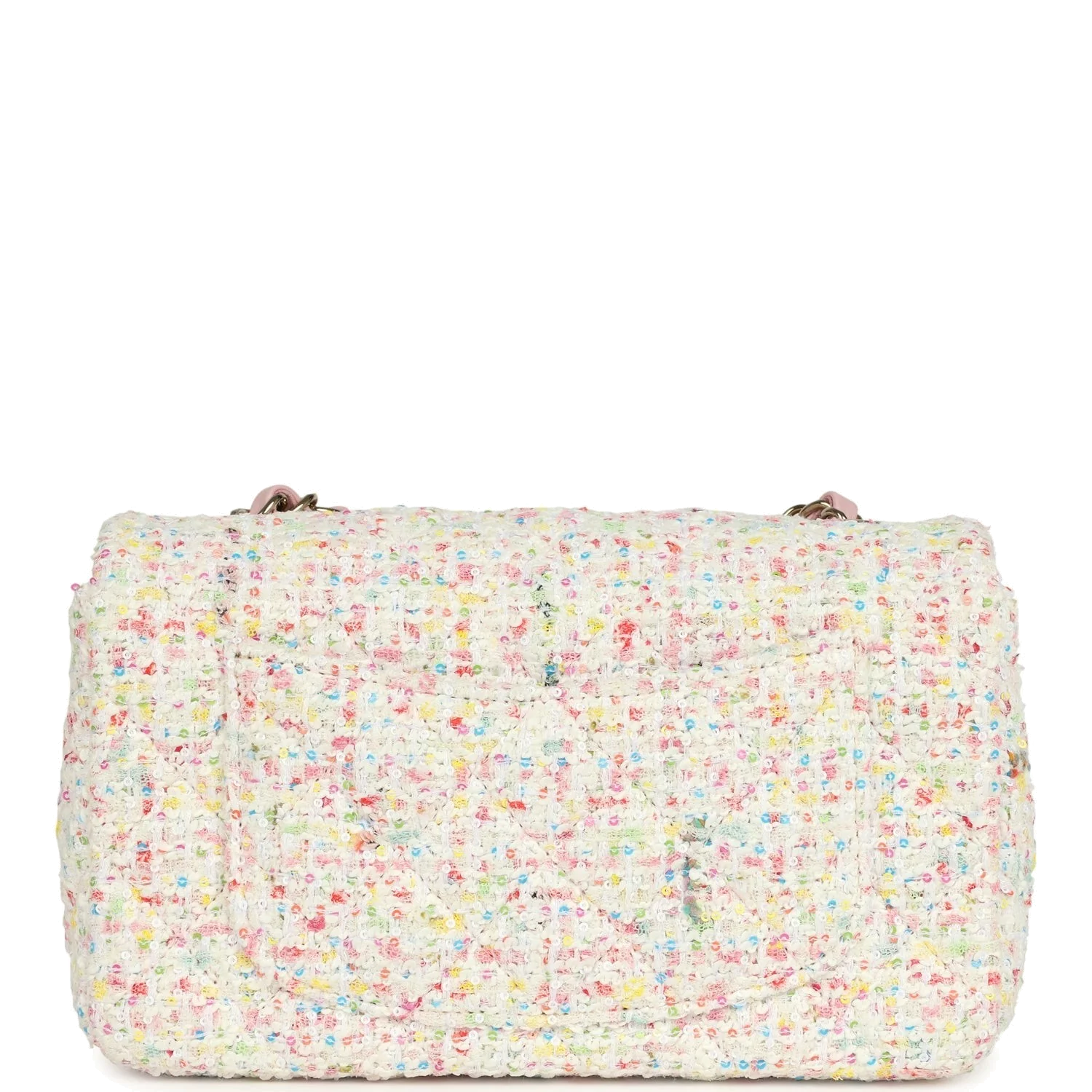 Chanel Mini Rectangular Flap Bag White and Multicolor Tweed — фото 5