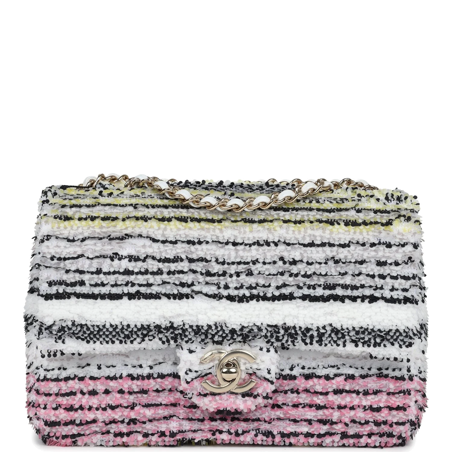 Chanel Mini Rectangular Flap White Multicolor Sequin — фото 1