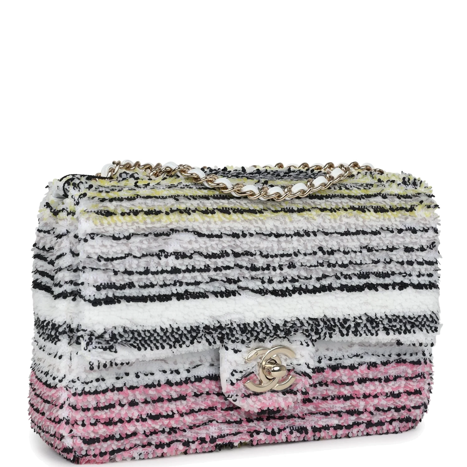 Chanel Mini Rectangular Flap White Multicolor Sequin — фото 3