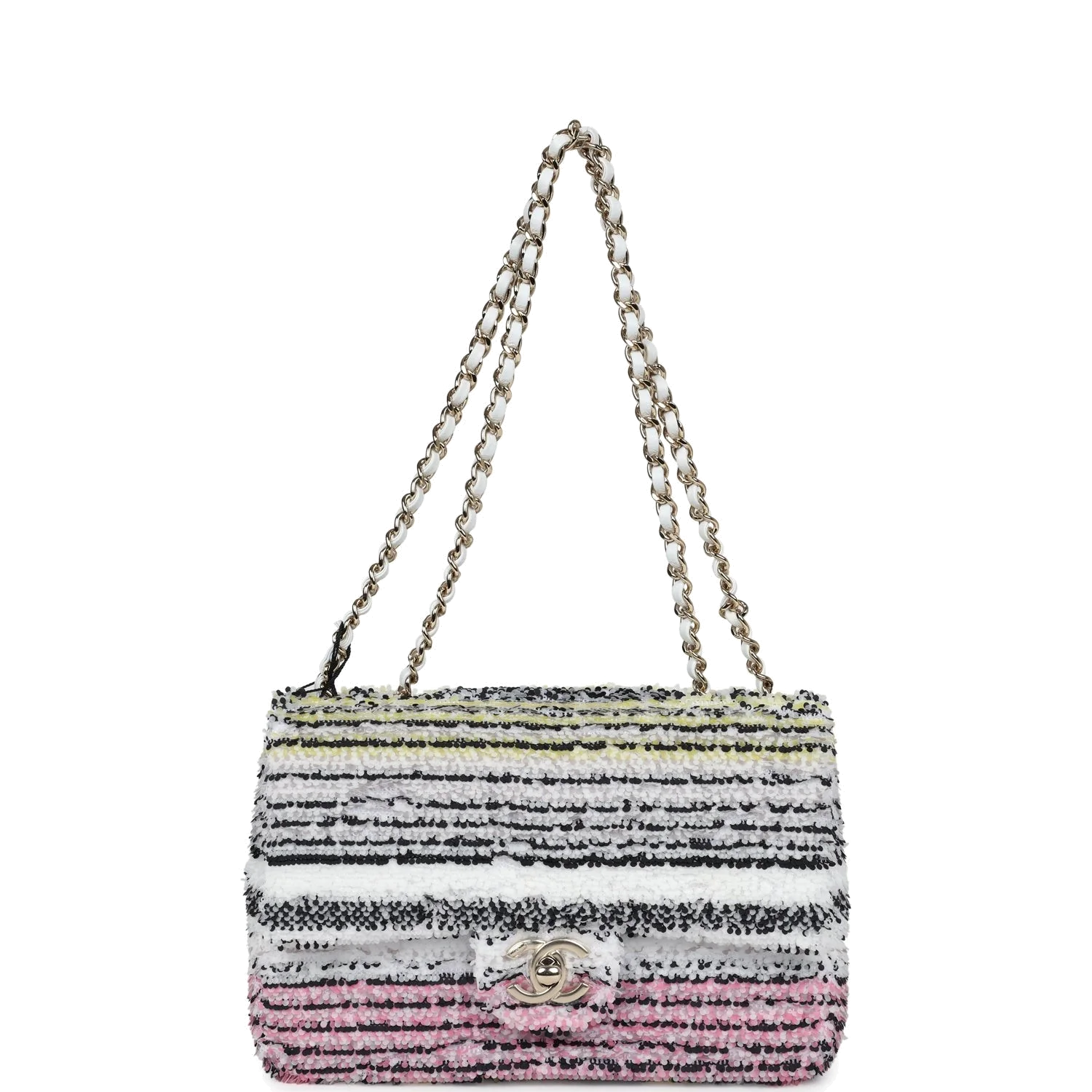 Chanel Mini Rectangular Flap White Multicolor Sequin — фото 8