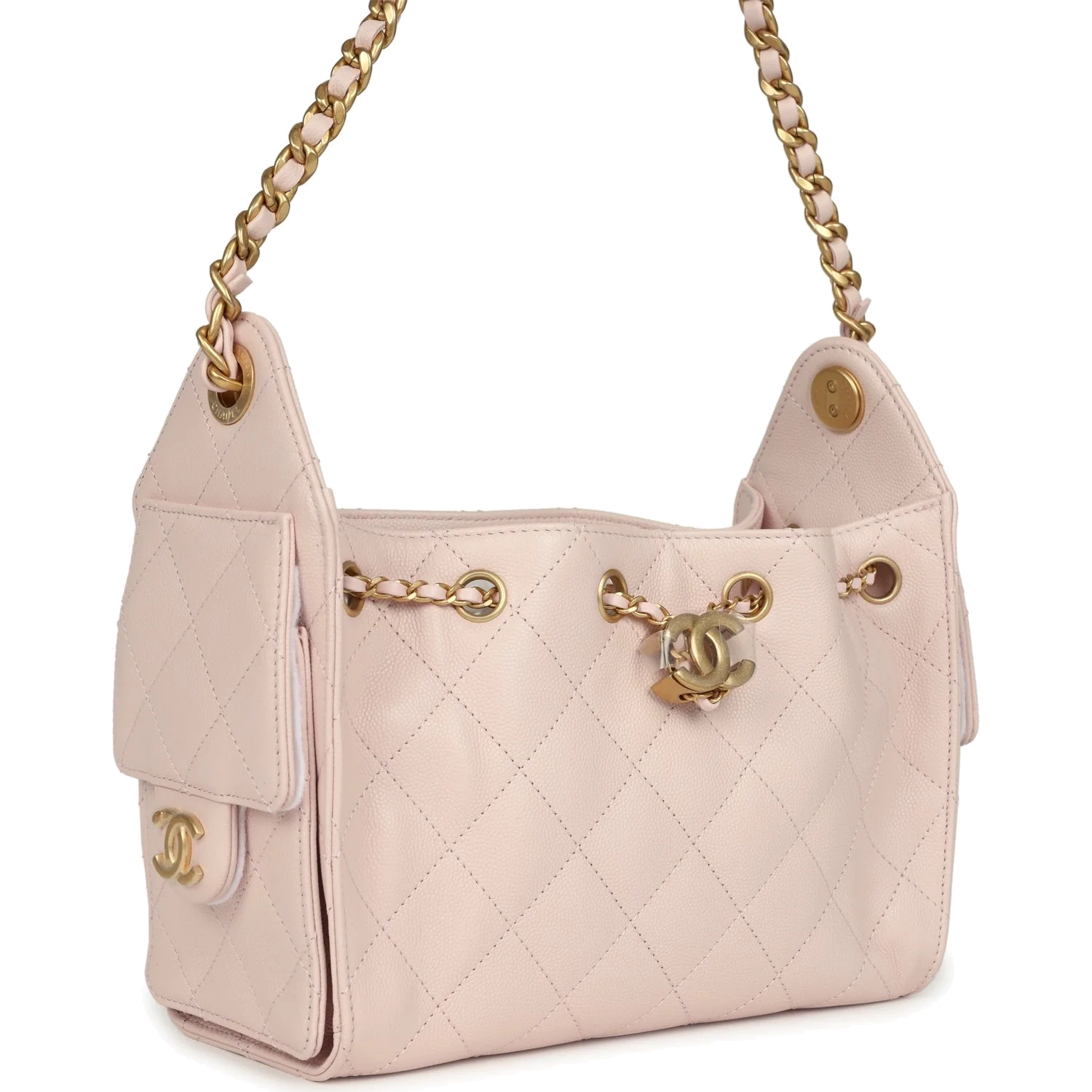 Chanel Mini 25 Hobo Bag Light Pink Caviar — фото 3
