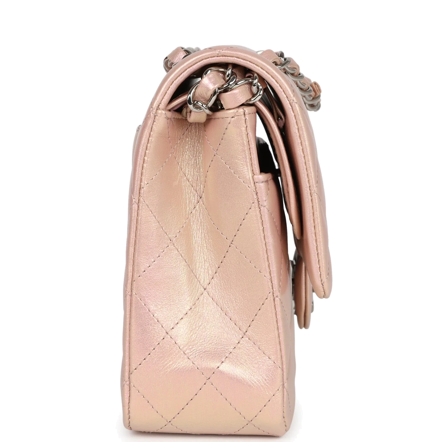Chanel Medium Classic Double Flap Bag Pink Iridescent Lambskin — фото 4