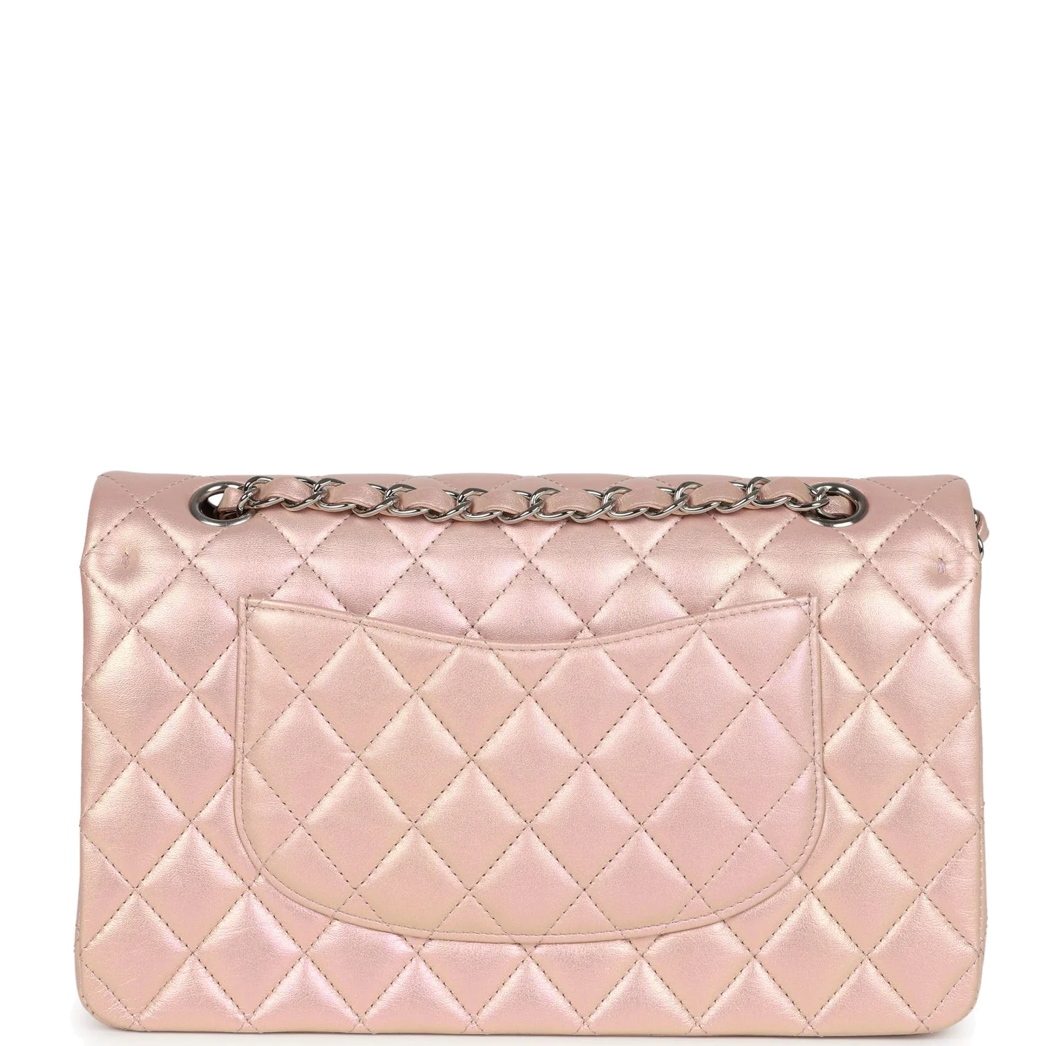 Chanel Medium Classic Double Flap Bag Pink Iridescent Lambskin — фото 5