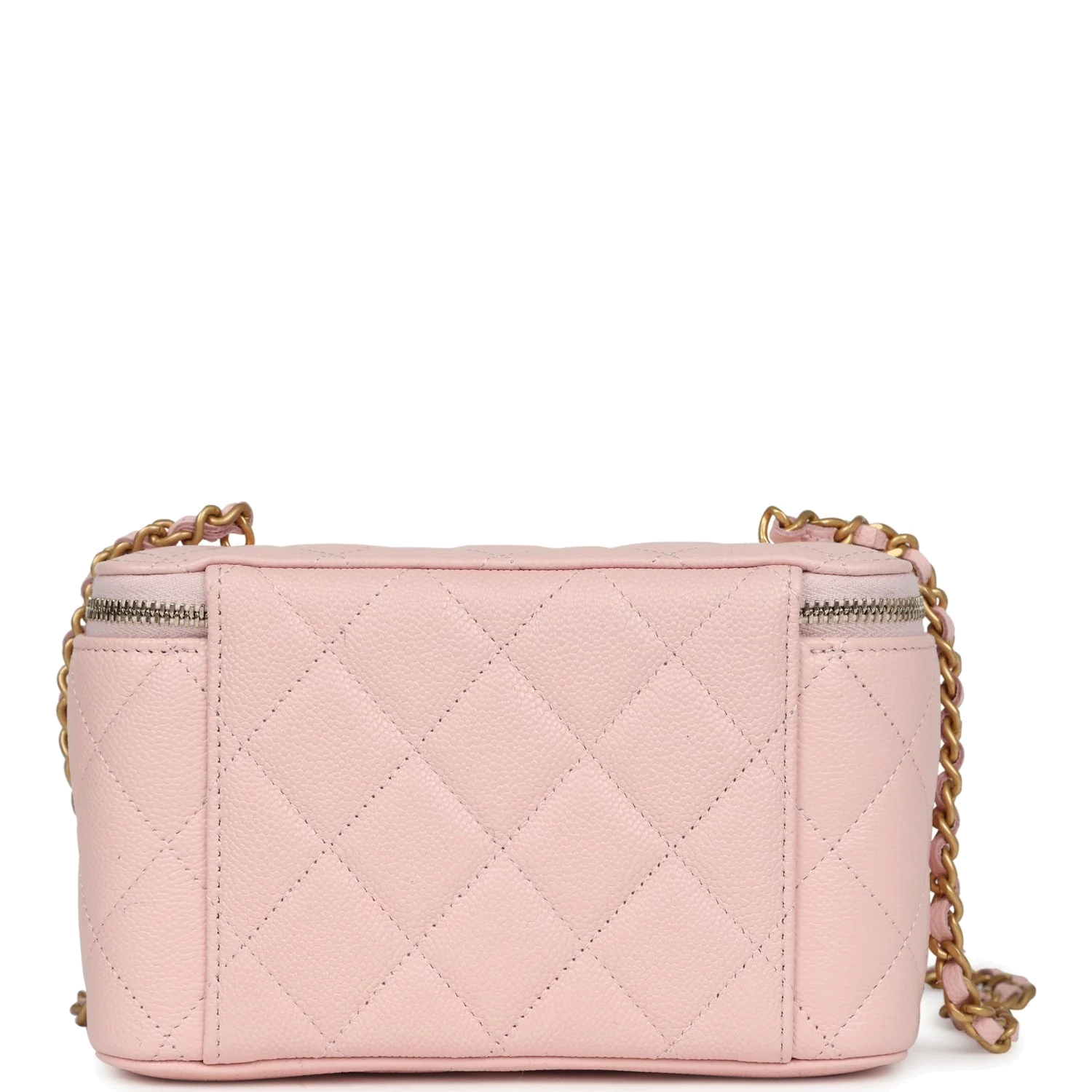 Chanel Small CC Vanity Case Light Pink Caviar Faux Pearls — фото 5