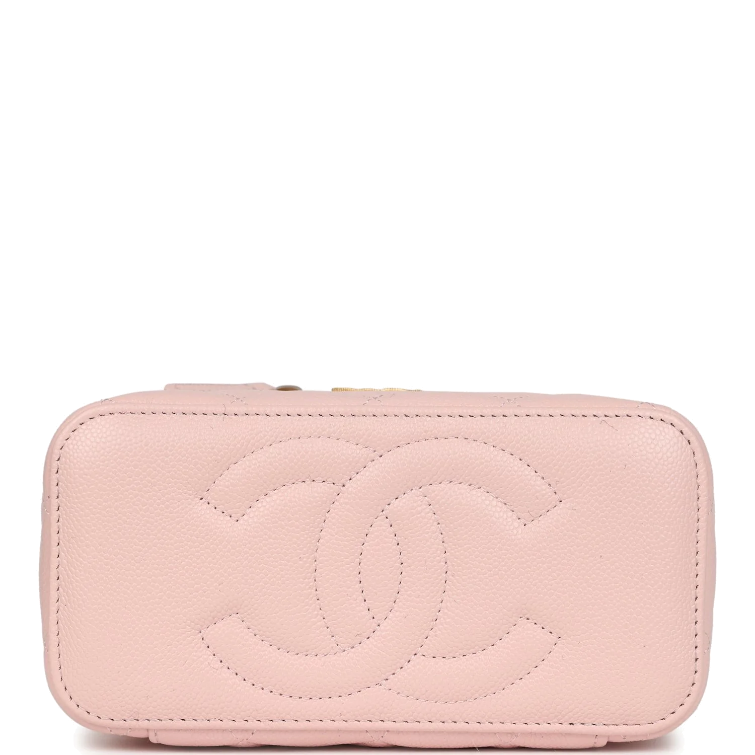 Chanel Small CC Vanity Case Light Pink Caviar Faux Pearls — фото 7