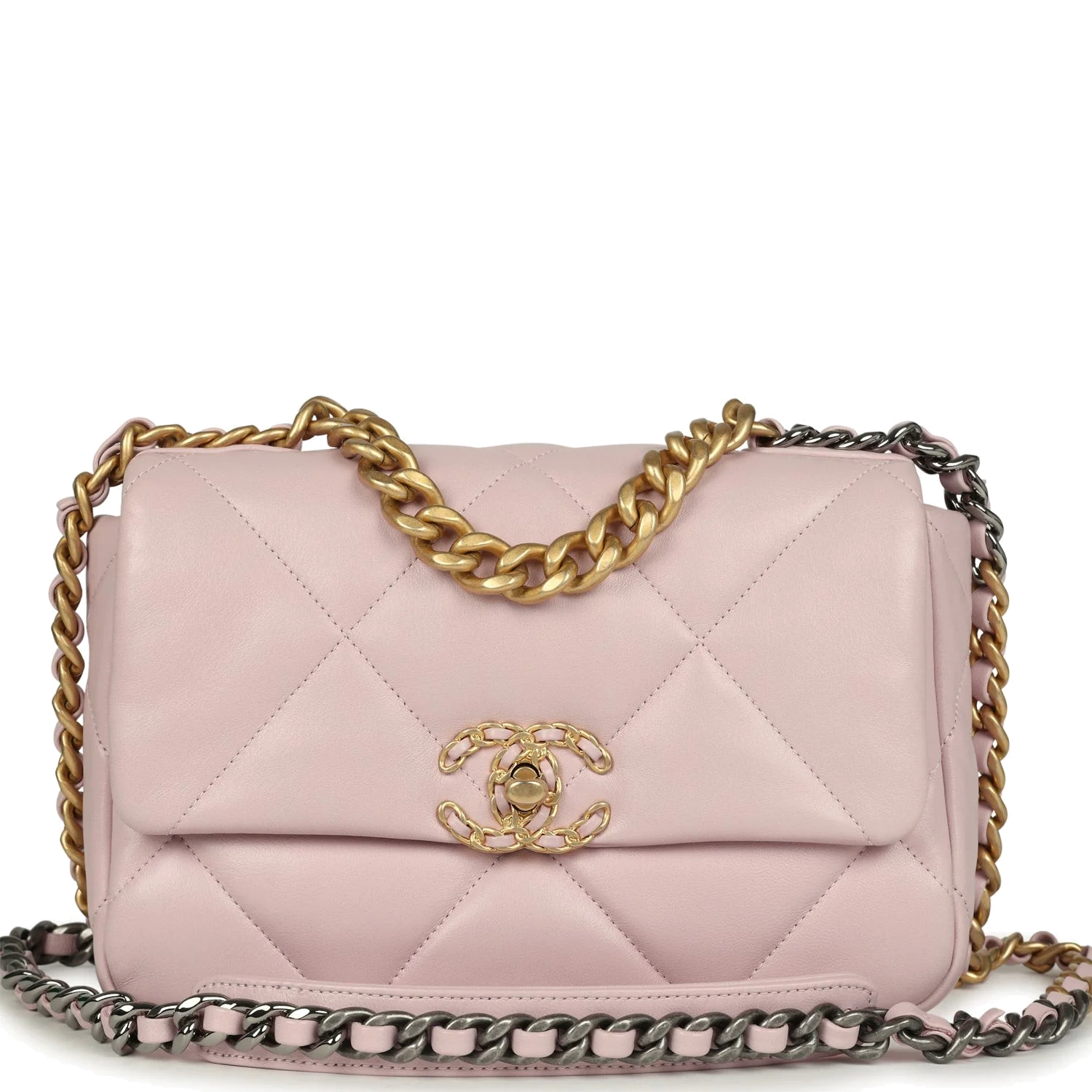 Chanel Medium 19 Flap Bag Light Pink Shiny Lambskin — фото 2