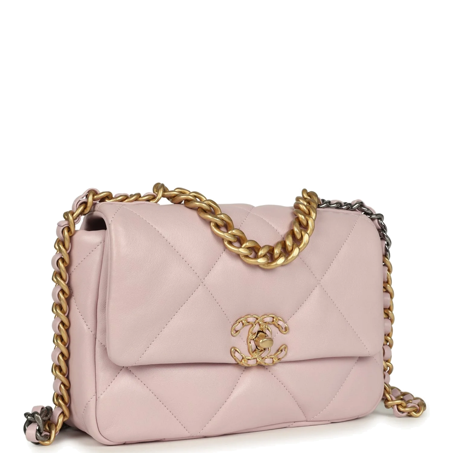 Chanel Medium 19 Flap Bag Light Pink Shiny Lambskin — фото 3