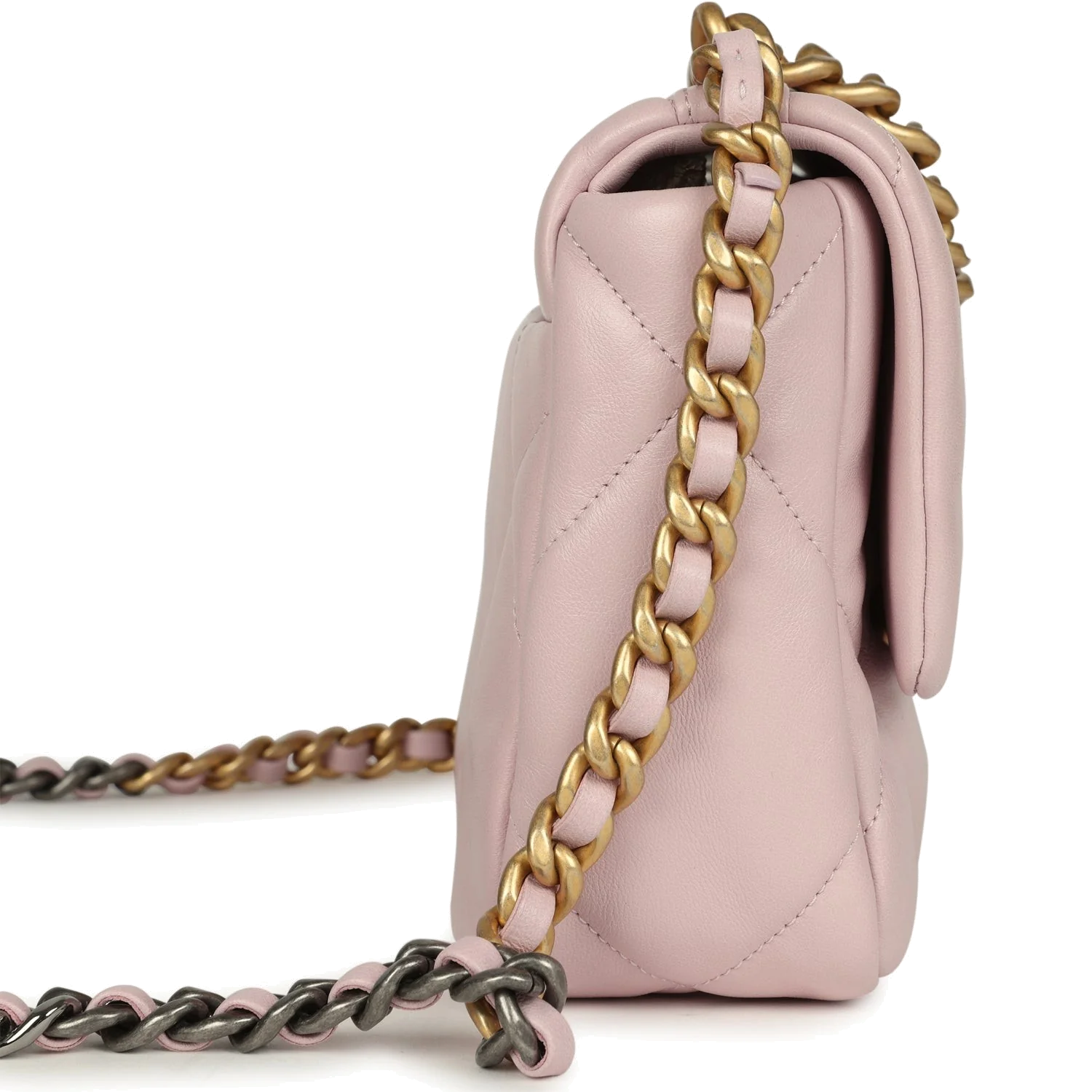 Chanel Medium 19 Flap Bag Light Pink Shiny Lambskin — фото 4