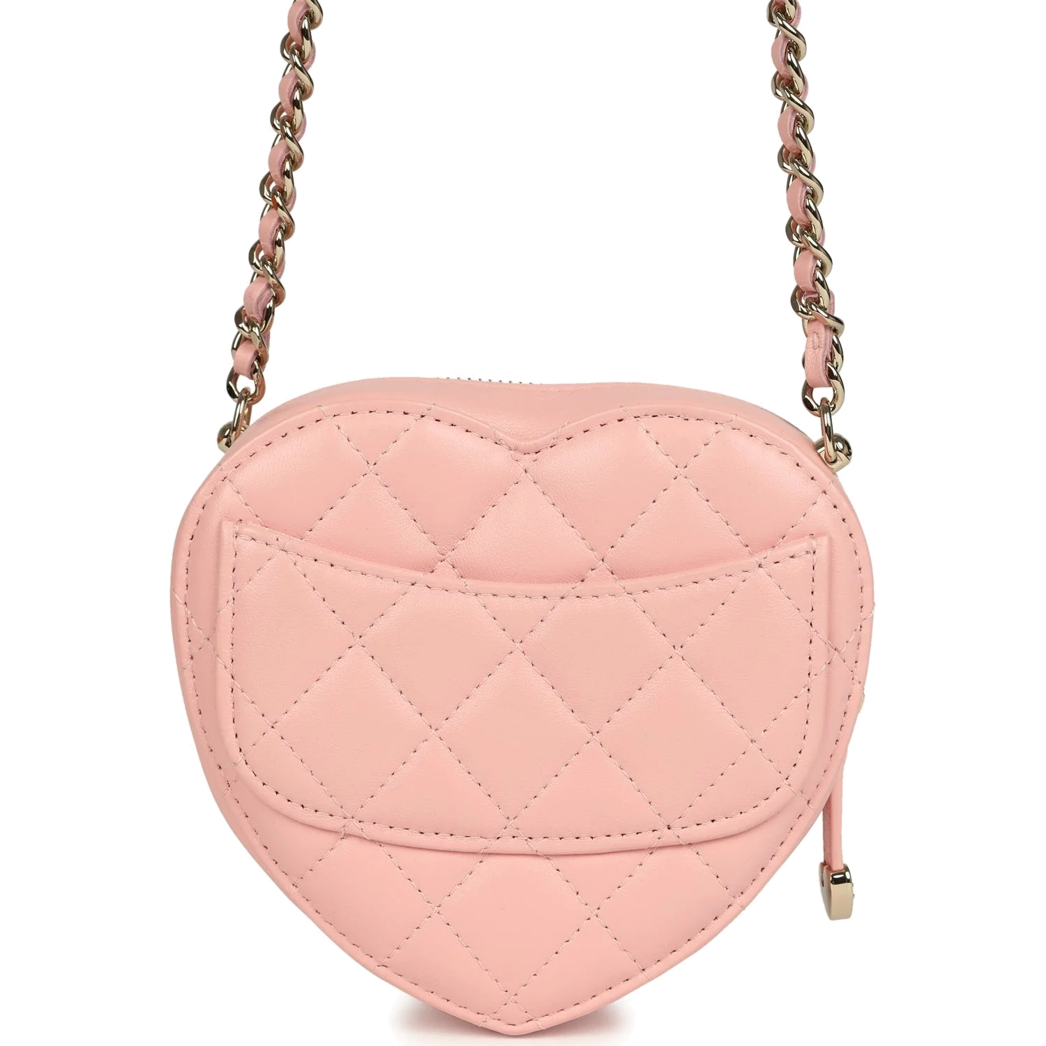 Chanel CC In Love Small Heart Bag with Chain Light Pink Lambskin — фото 5