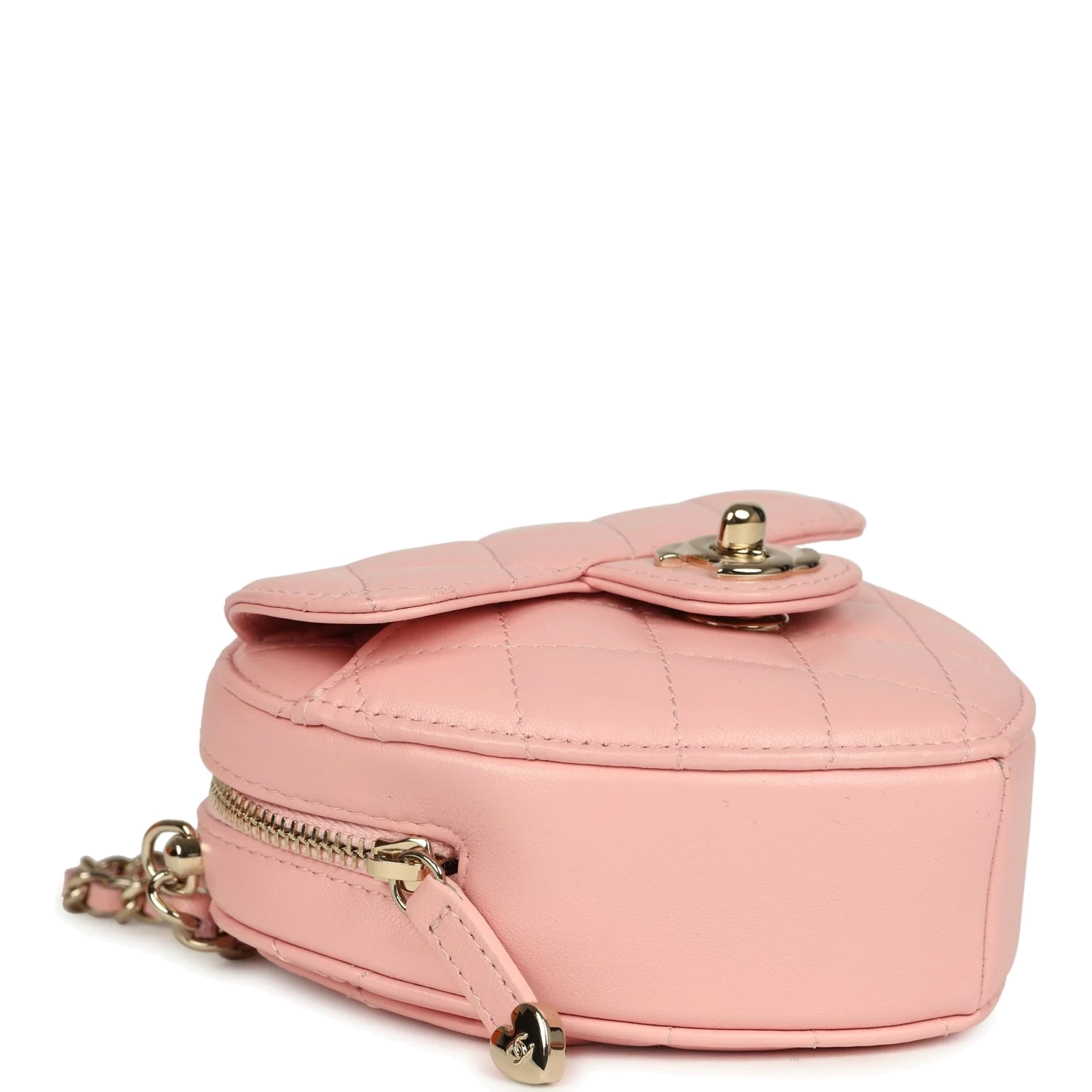 Chanel CC In Love Small Heart Bag with Chain Light Pink Lambskin — фото 7