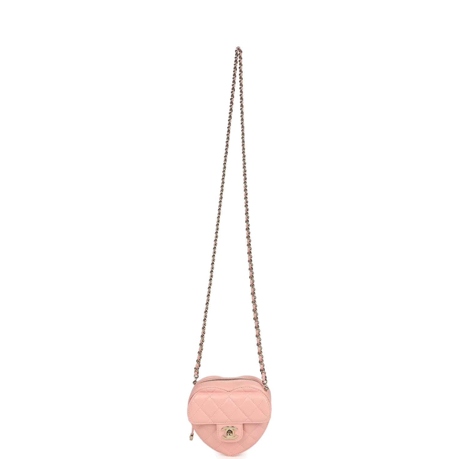 Chanel CC In Love Small Heart Bag with Chain Light Pink Lambskin — фото 8