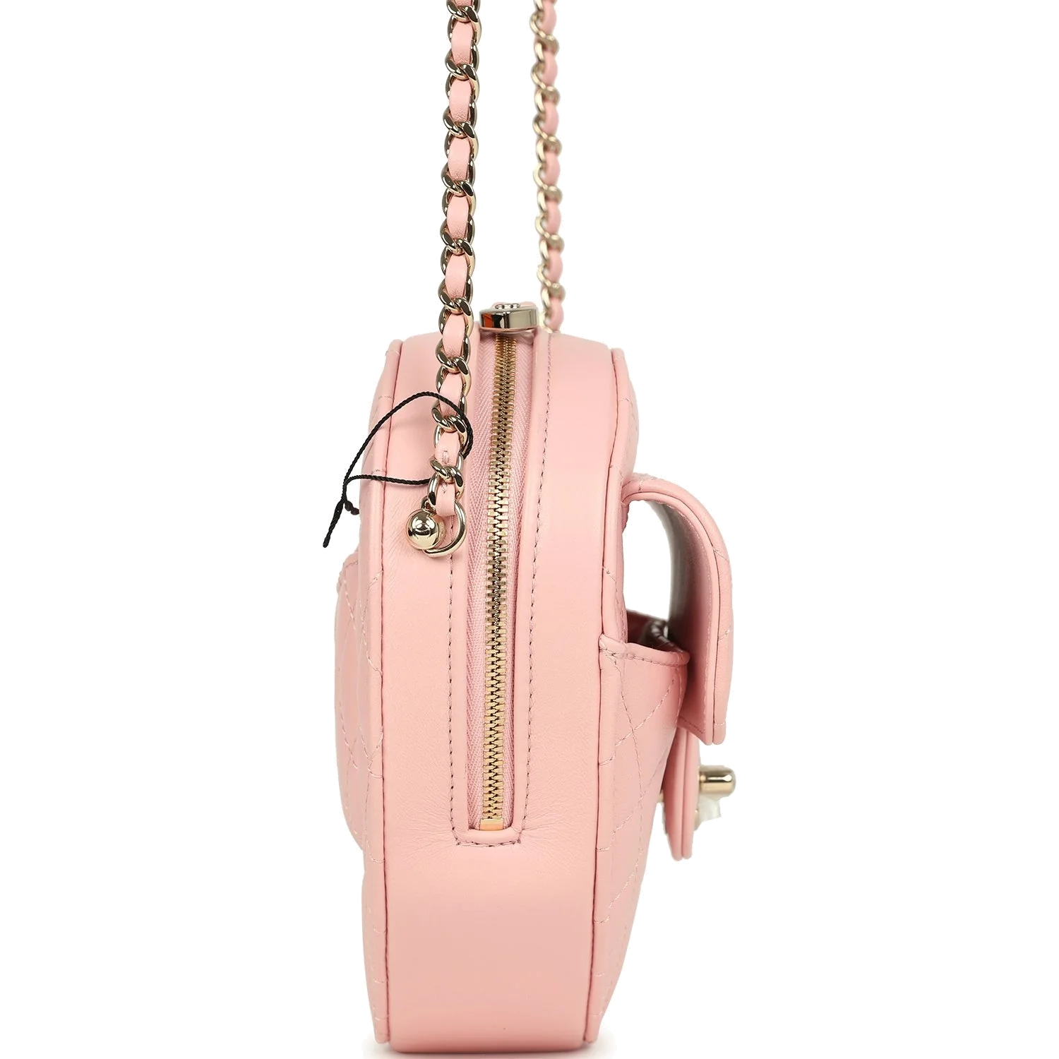 Chanel CC In Love Large Heart Bag with Chain Light Pink Lambskin — фото 4