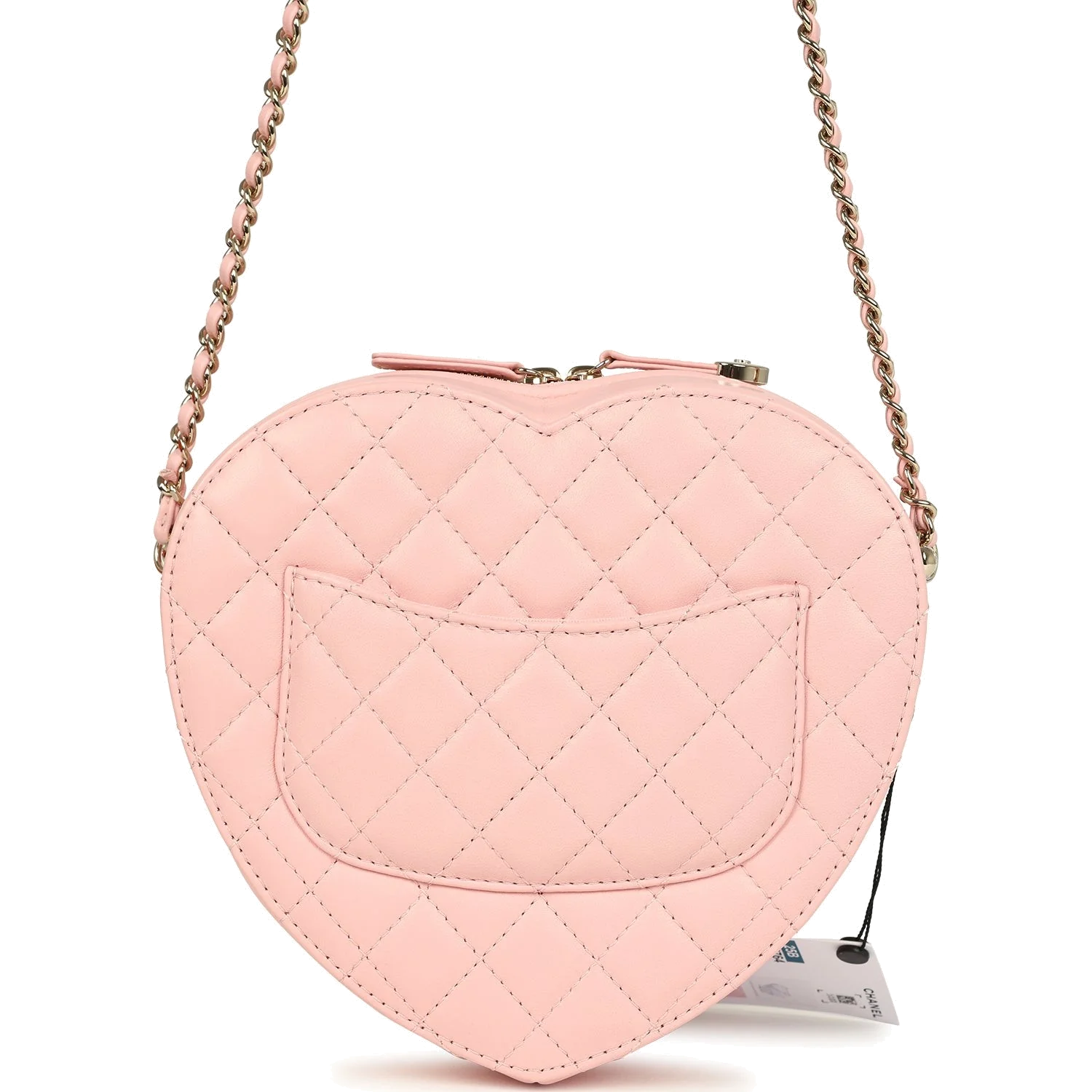 Chanel CC In Love Large Heart Bag with Chain Light Pink Lambskin — фото 5