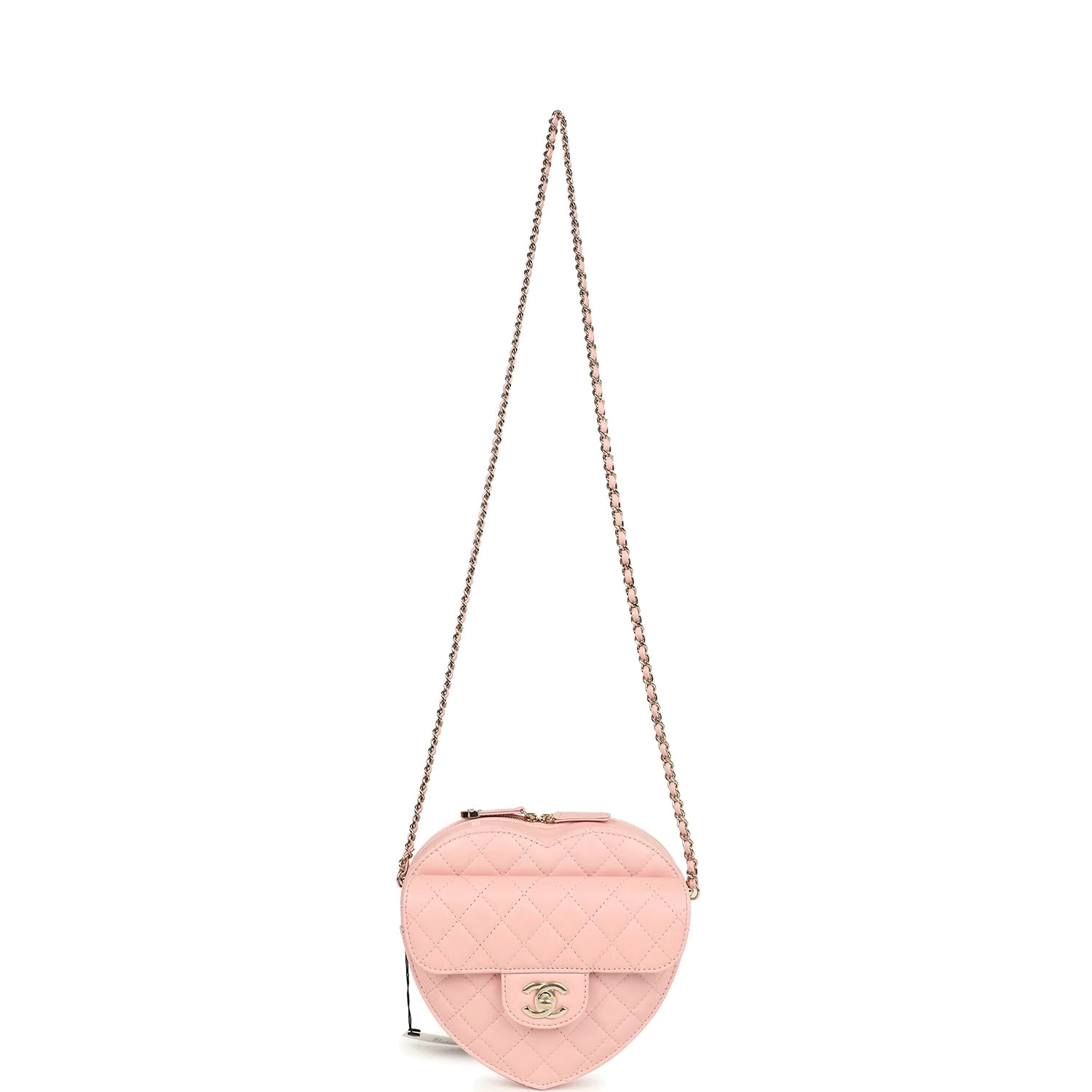 Chanel CC In Love Large Heart Bag with Chain Light Pink Lambskin — фото 7