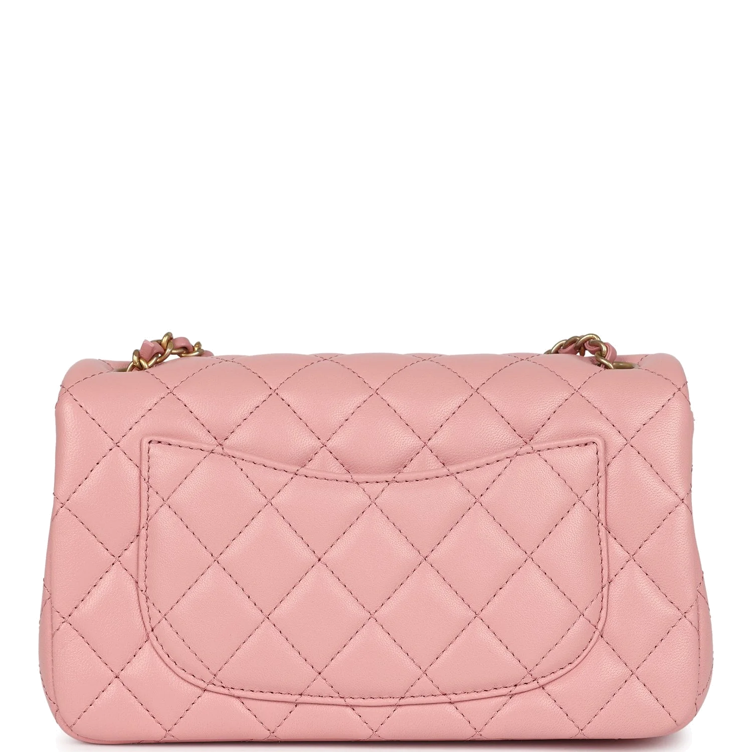 Chanel Mini Pearl Crush Rectangular Flap Dark Pink Lambskin — фото 6