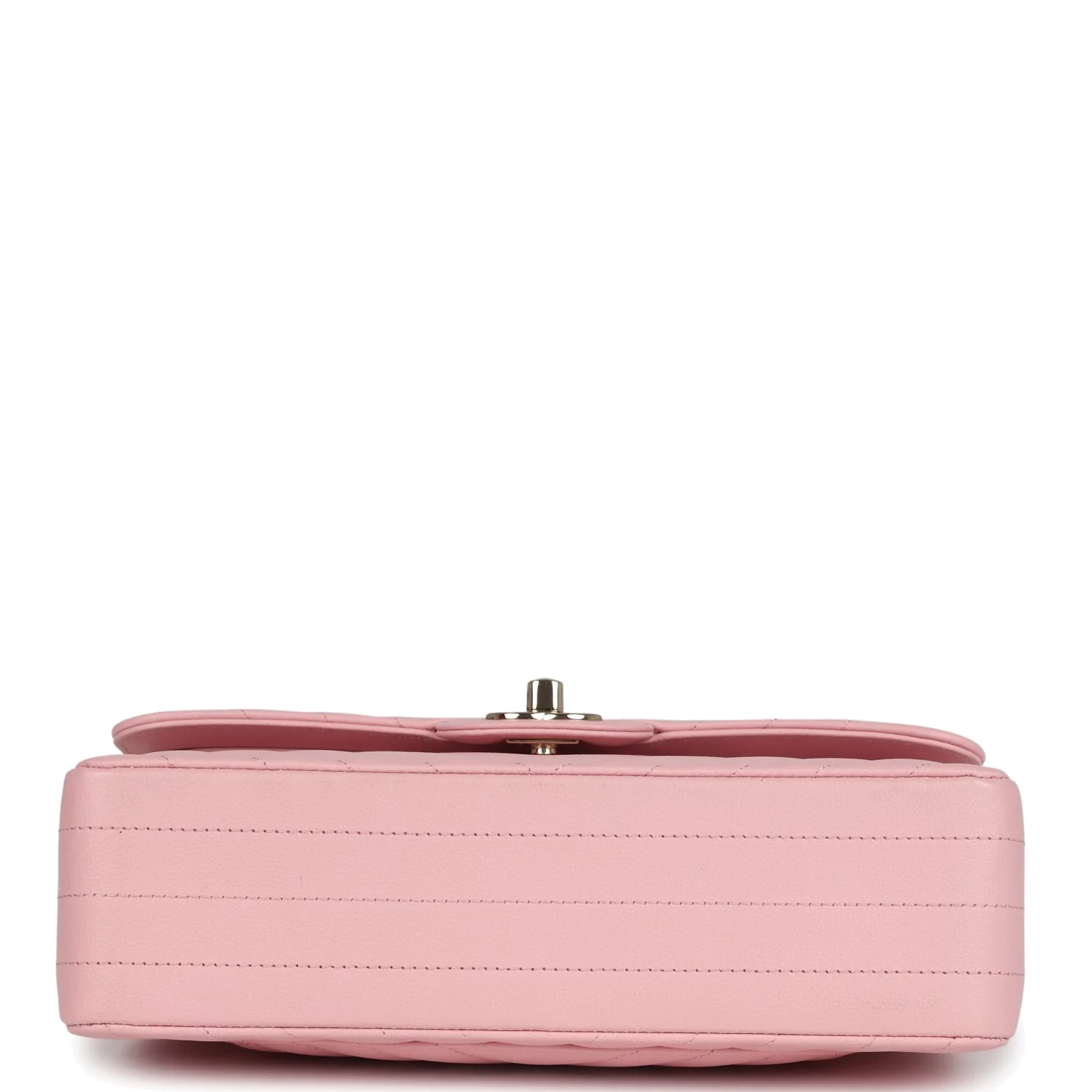 Chanel Small Classic Double Flap Bag Light Pink Chevron Caviar — фото 7