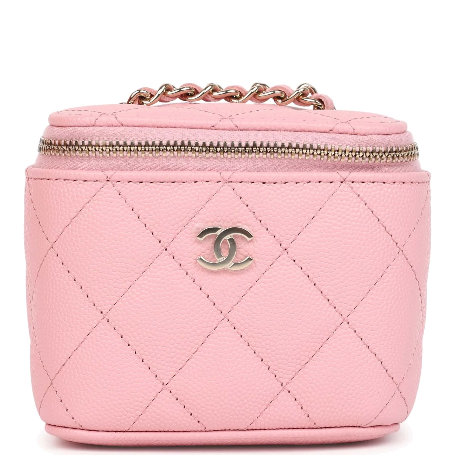 Chanel Mini Square Vanity Case Crossbody Bag Pink Caviar