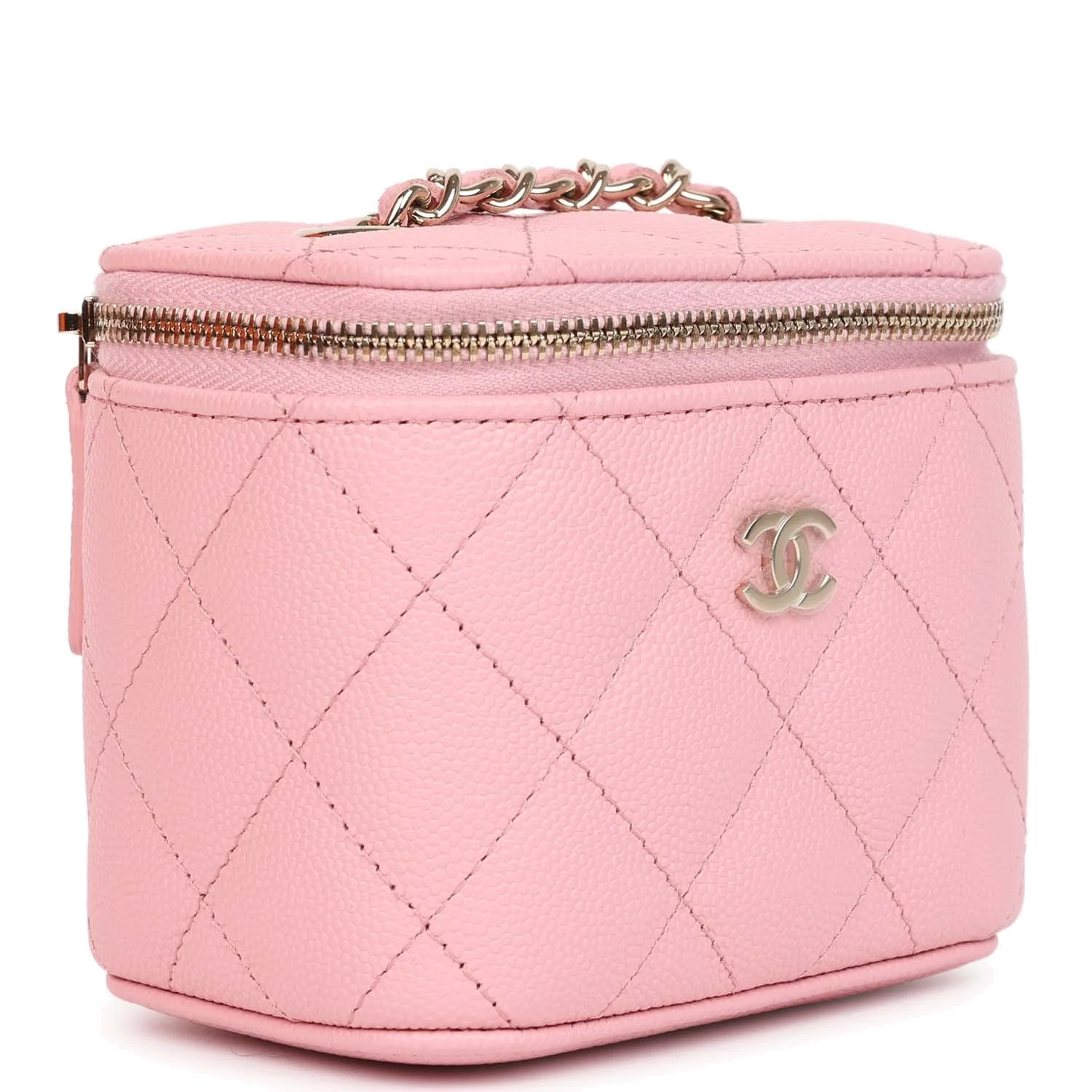 Chanel Mini Square Vanity Case Crossbody Bag Pink Caviar — фото 3