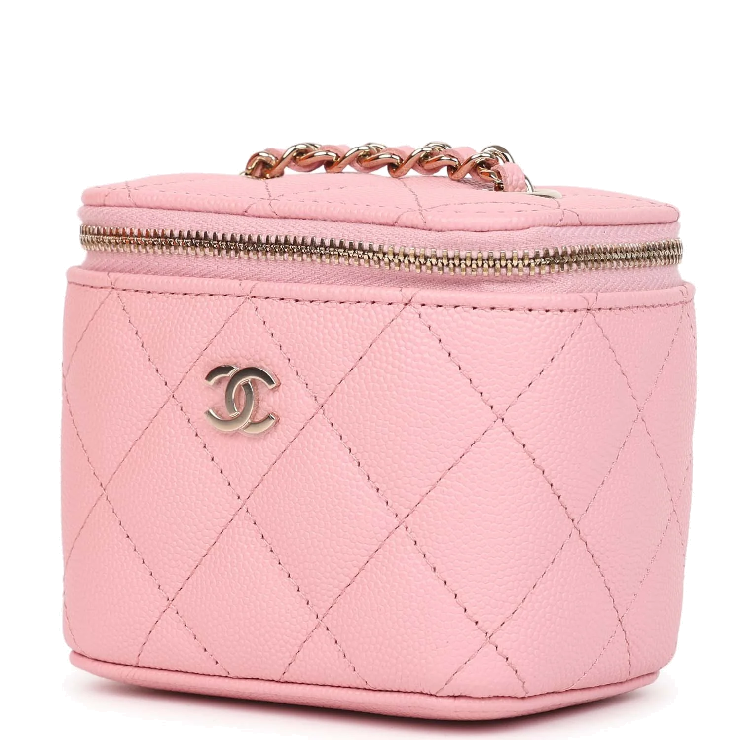 Chanel Mini Square Vanity Case Crossbody Bag Pink Caviar — фото 4