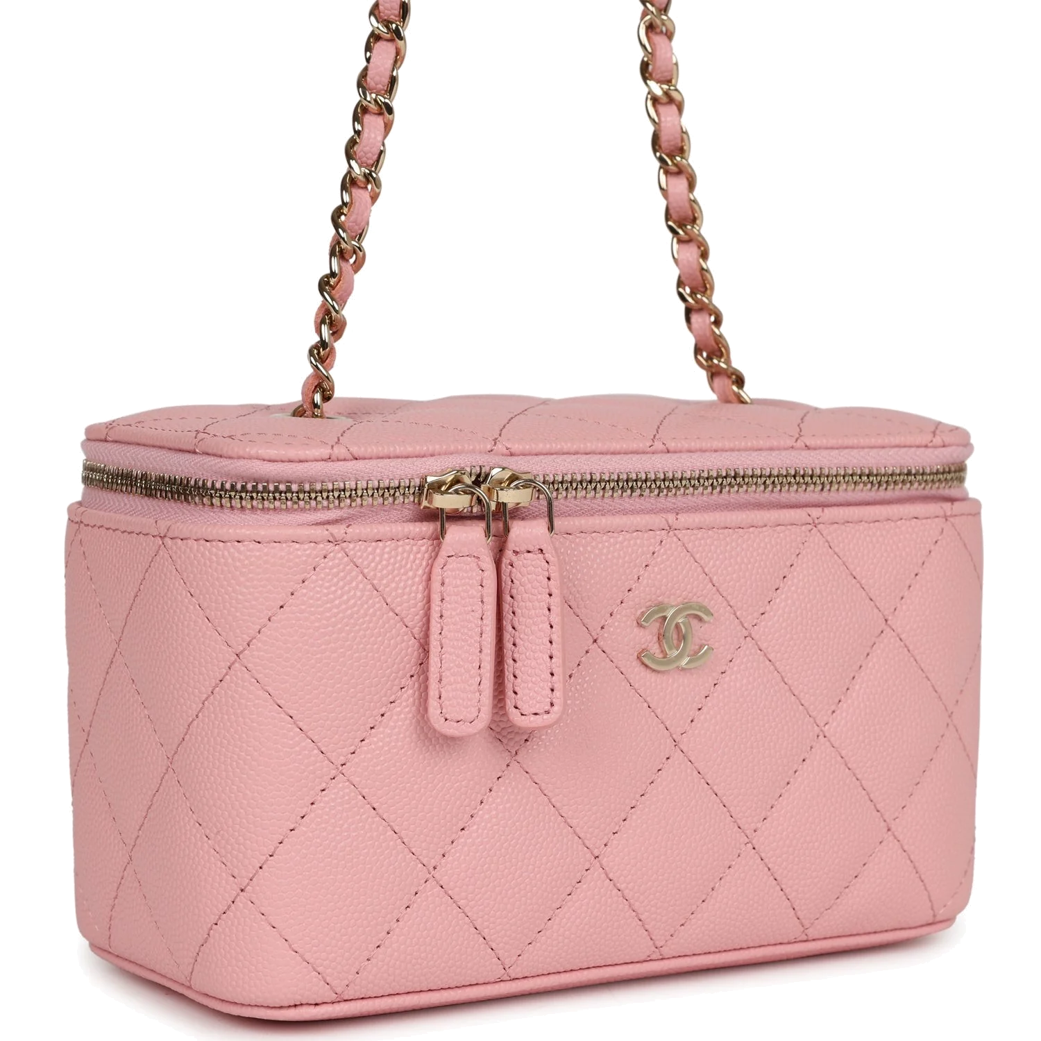 Chanel Small Classic Vanity Case Pink Caviar — фото 3
