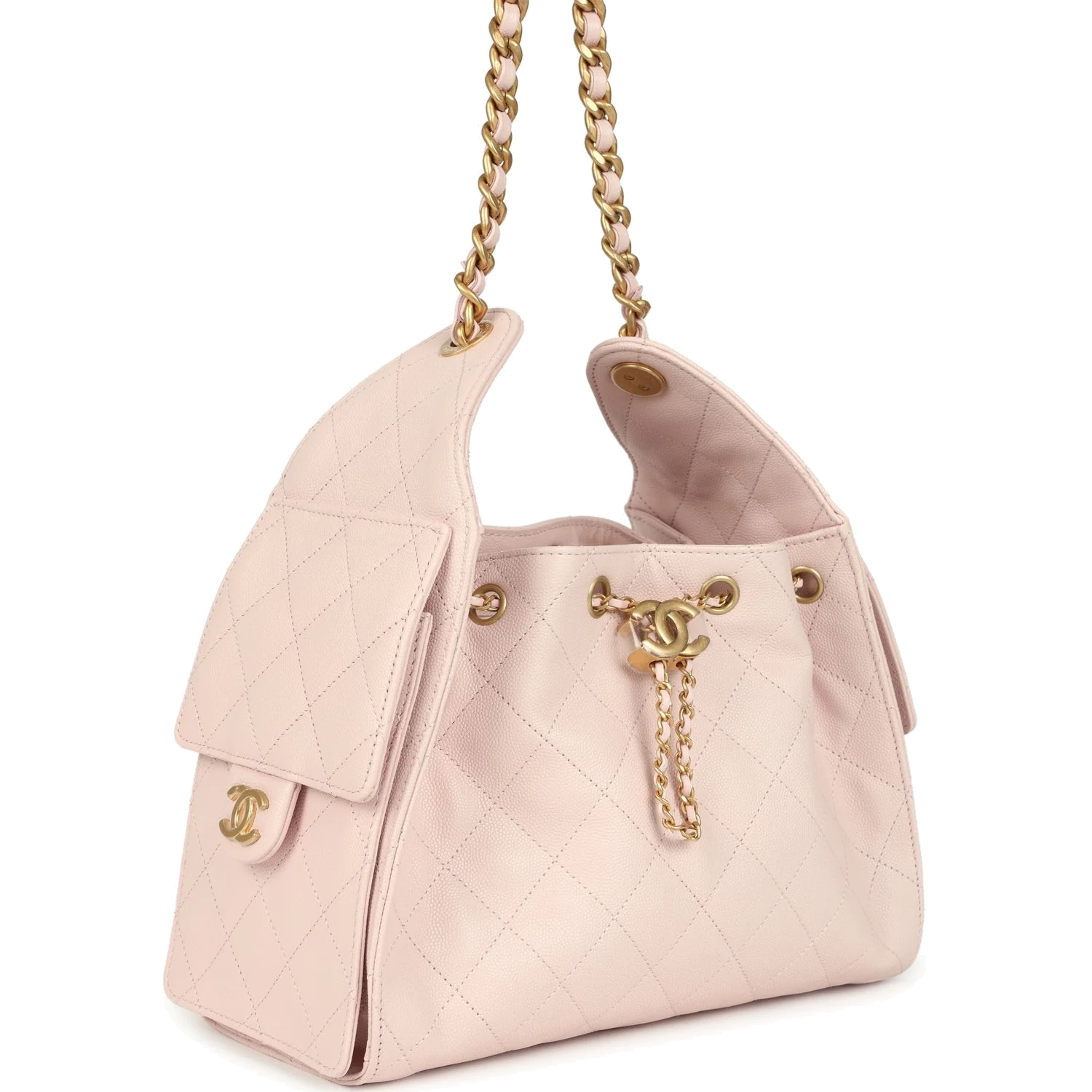 Chanel Small 25 Hobo Bag Light Pink Caviar — фото 3