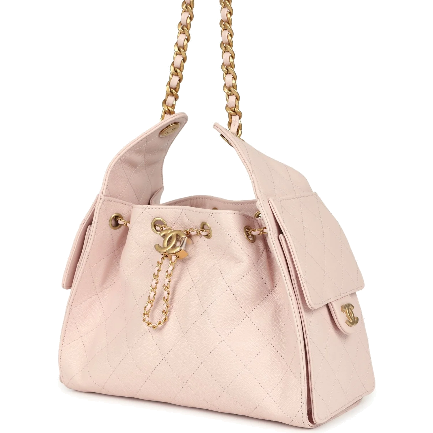 Chanel Small 25 Hobo Bag Light Pink Caviar — фото 6