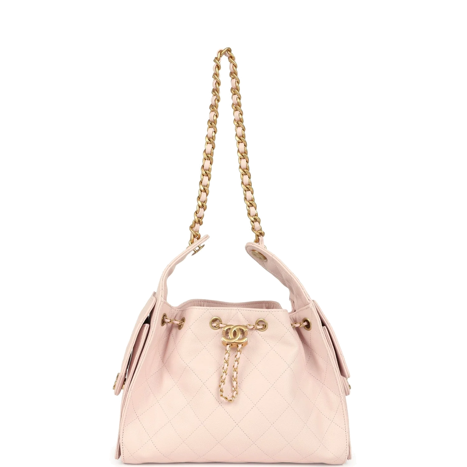 Chanel Small 25 Hobo Bag Light Pink Caviar — фото 8