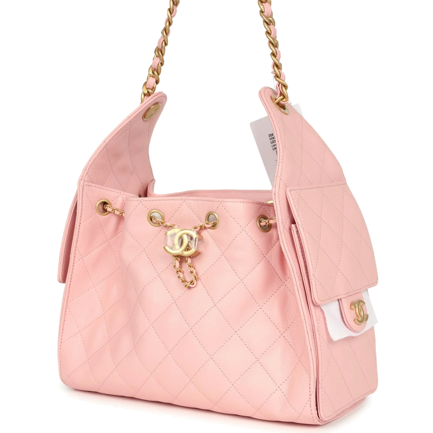 Chanel Small 25 Hobo Bag Light Pink Caviar — фото 6