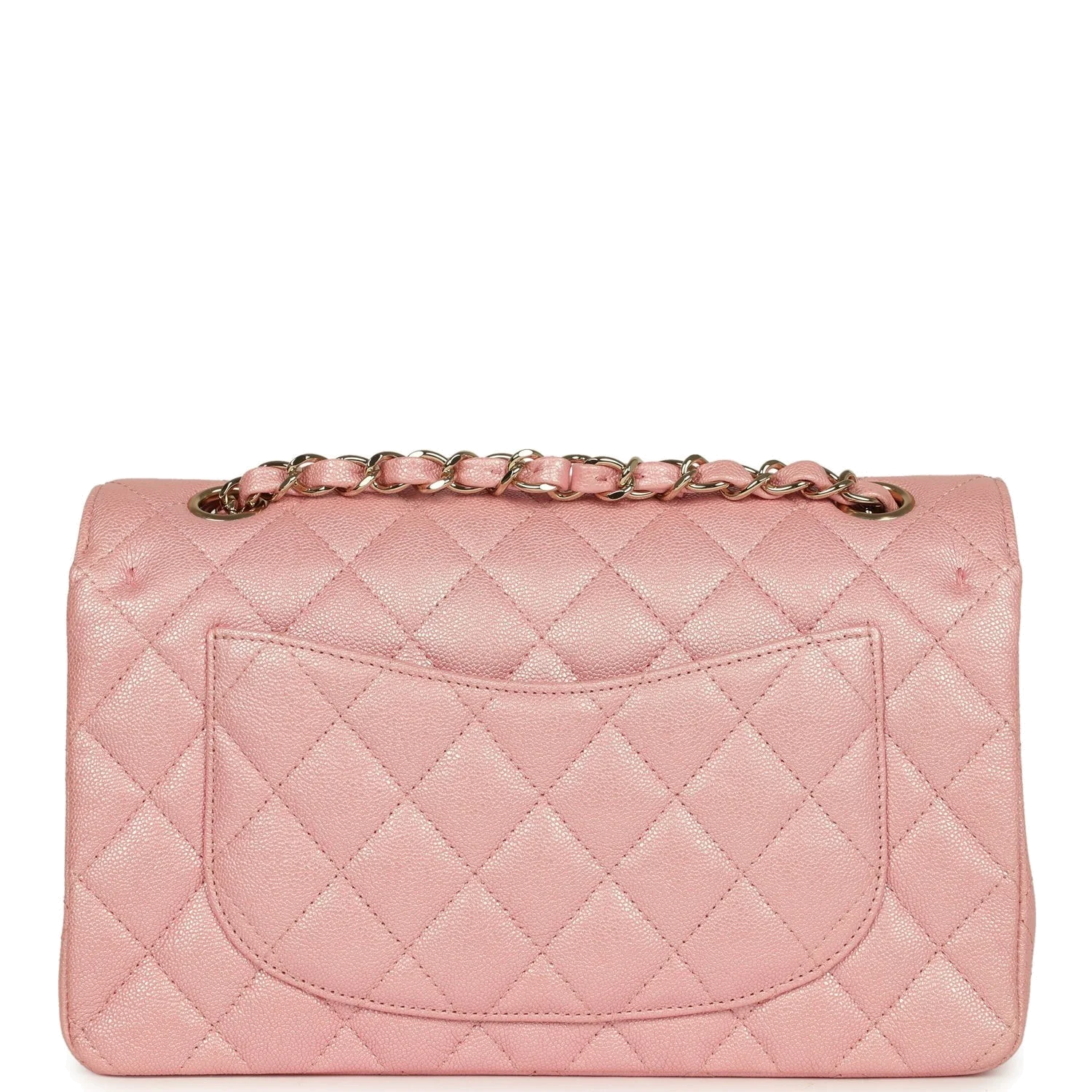Chanel Small Classic Double Flap Bag Pink Iridescent Caviar — фото 5