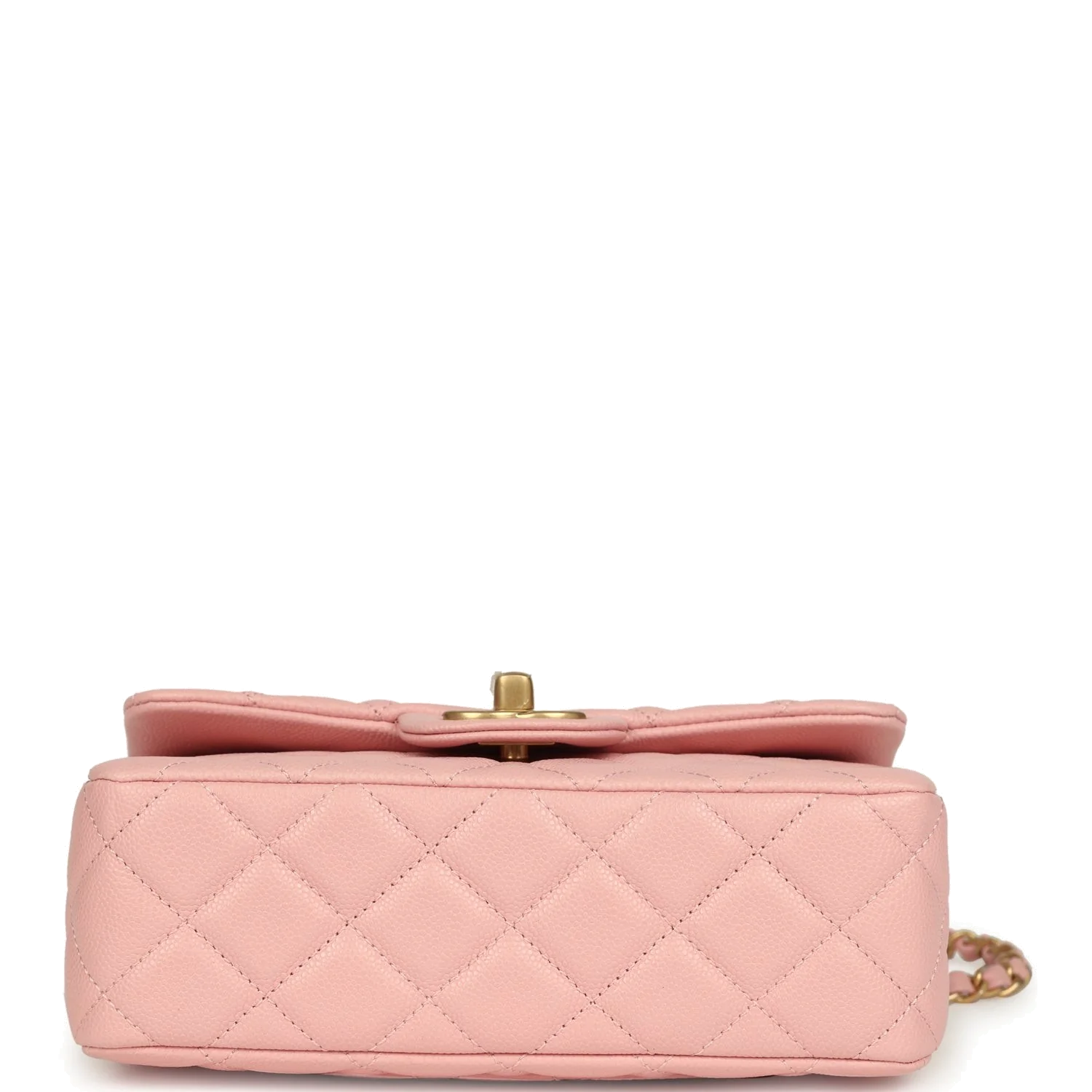 Chanel Mini Rectangular Flap Bag with CC Top Handle Pink Shiny Caviar — фото 7