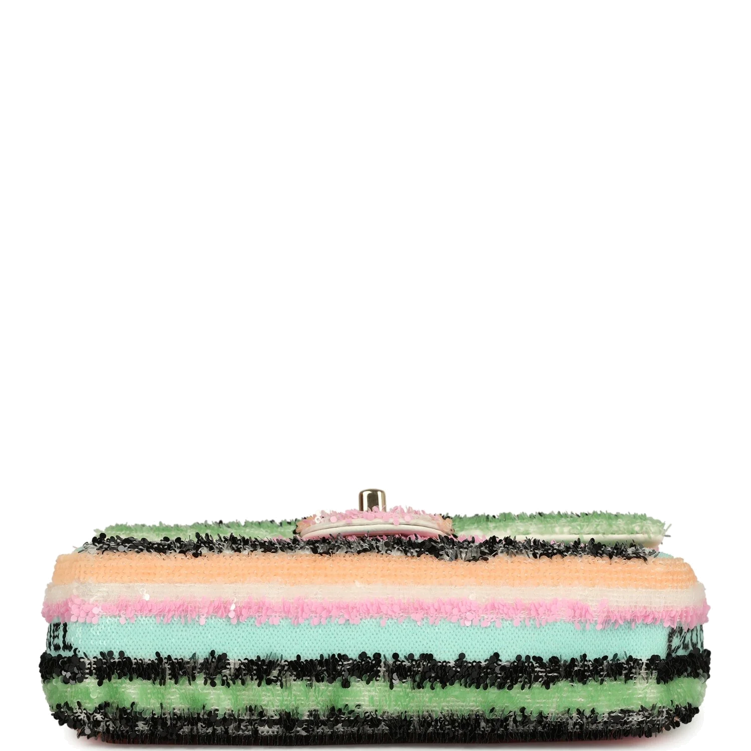 Chanel Mini Striped Coco Flap Bag Multicolor White Sequins — фото 7