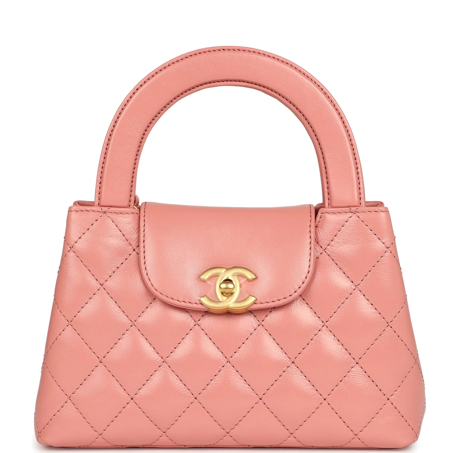 Chanel Small Kelly Shopper Coral Shiny Aged Calfskin