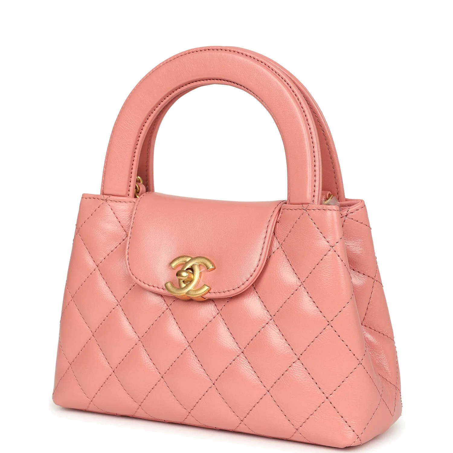 Chanel Small Kelly Shopper Coral Shiny Aged Calfskin — фото 6