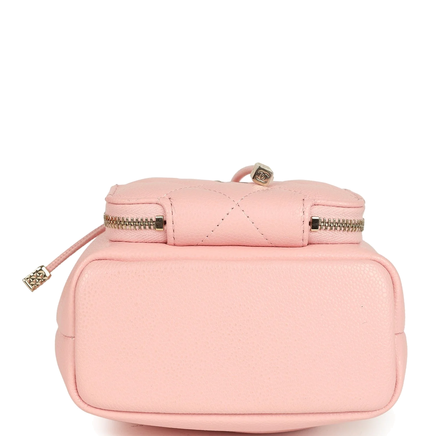 Chanel Mini Top Handle Bucket Bag with Chain Pink Shiny Caviar — фото 7
