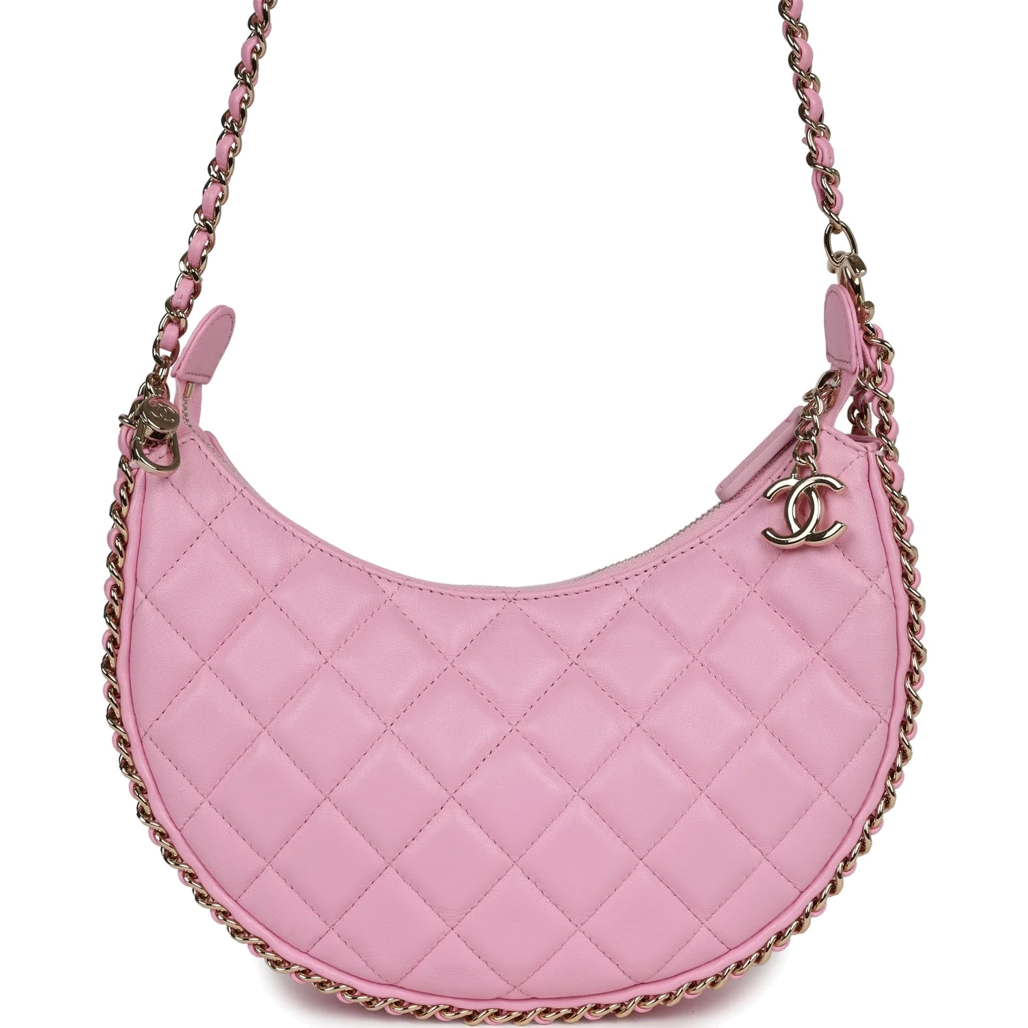 Chanel Small Chain Around Hobo Pink Lambskin — фото 2