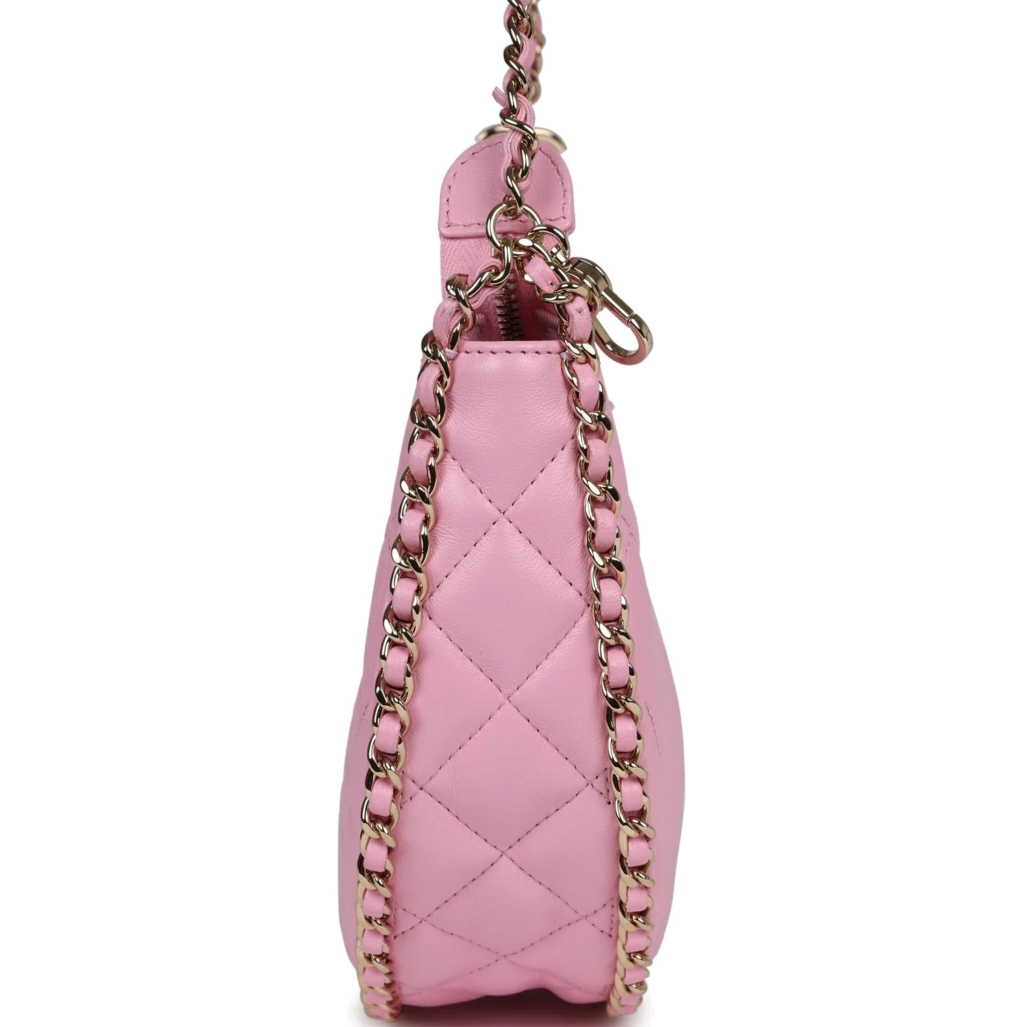 Chanel Small Chain Around Hobo Pink Lambskin — фото 4