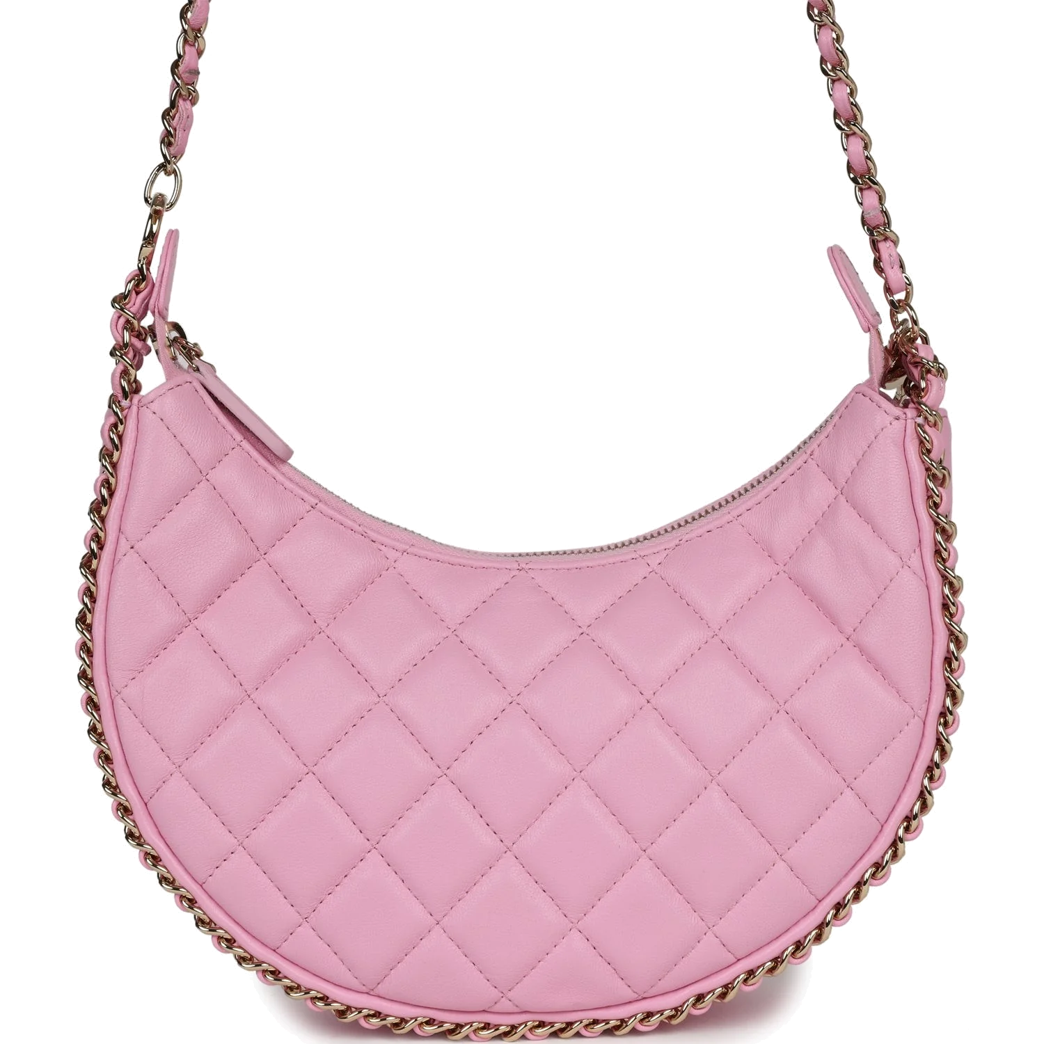 Chanel Small Chain Around Hobo Pink Lambskin — фото 5