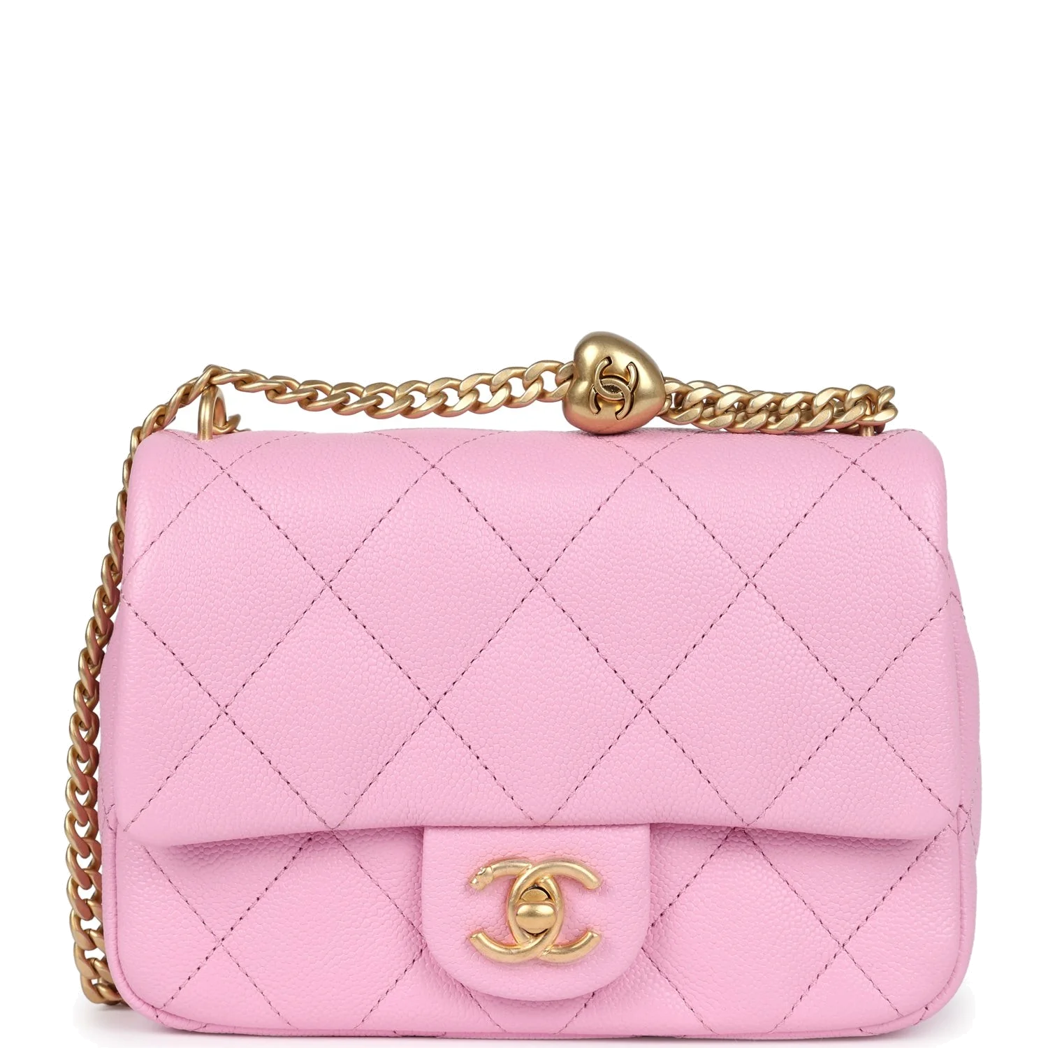 Chanel Mini Sweetheart Crush Square Flap Bag Pink Caviar