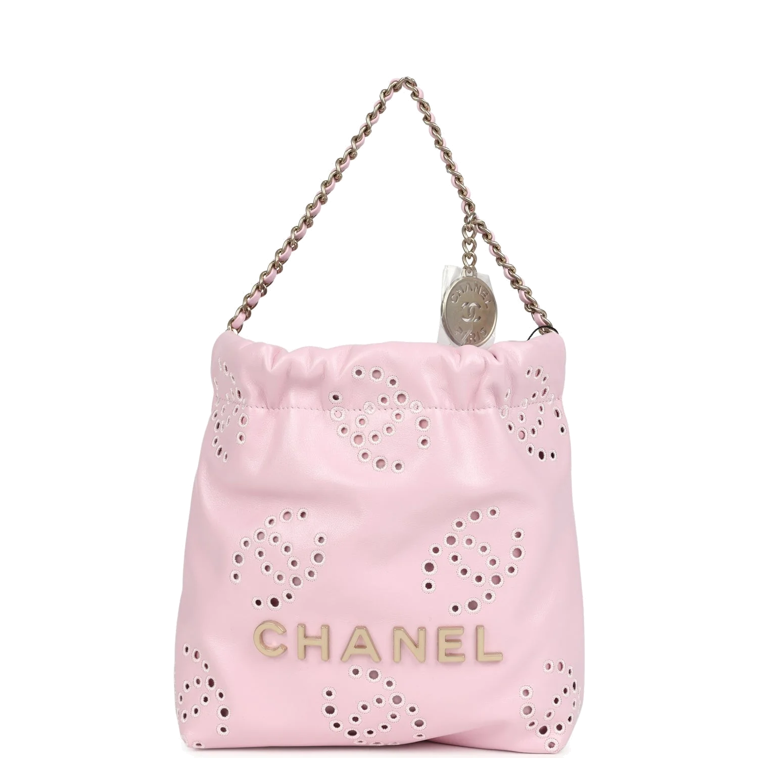 Chanel Mini 22 Bag Pink Shiny Calfskin