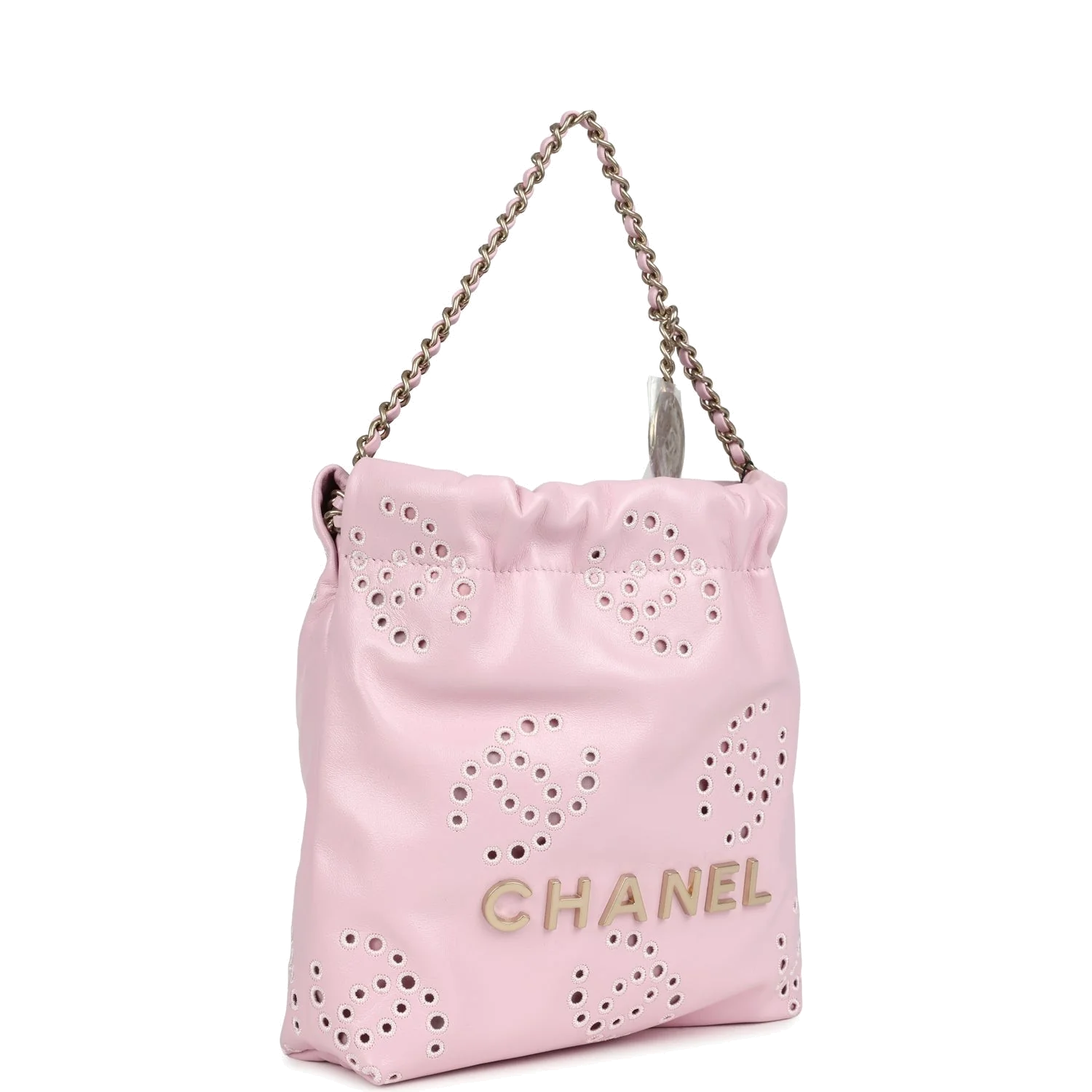Chanel Mini 22 Bag Pink Shiny Calfskin — фото 3