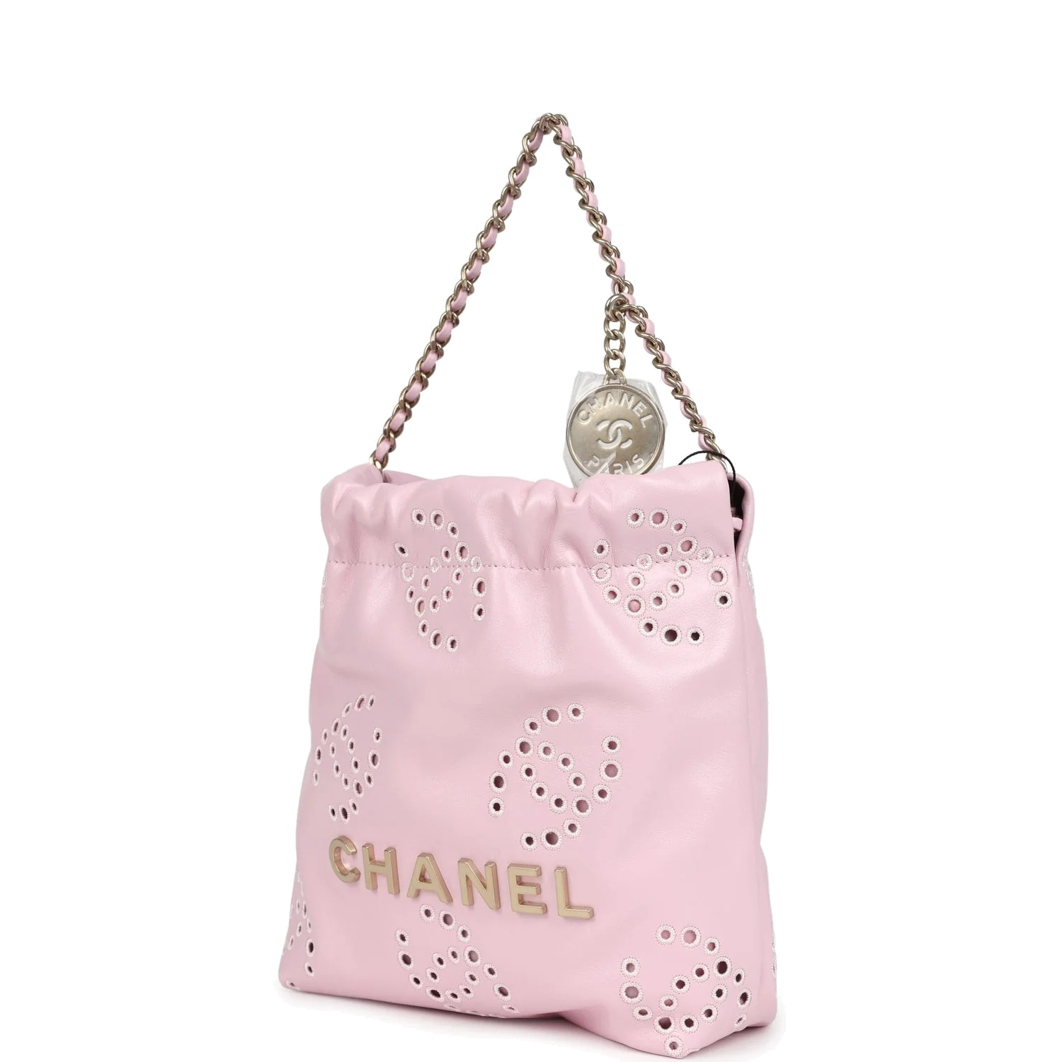 Chanel Mini 22 Bag Pink Shiny Calfskin — фото 6