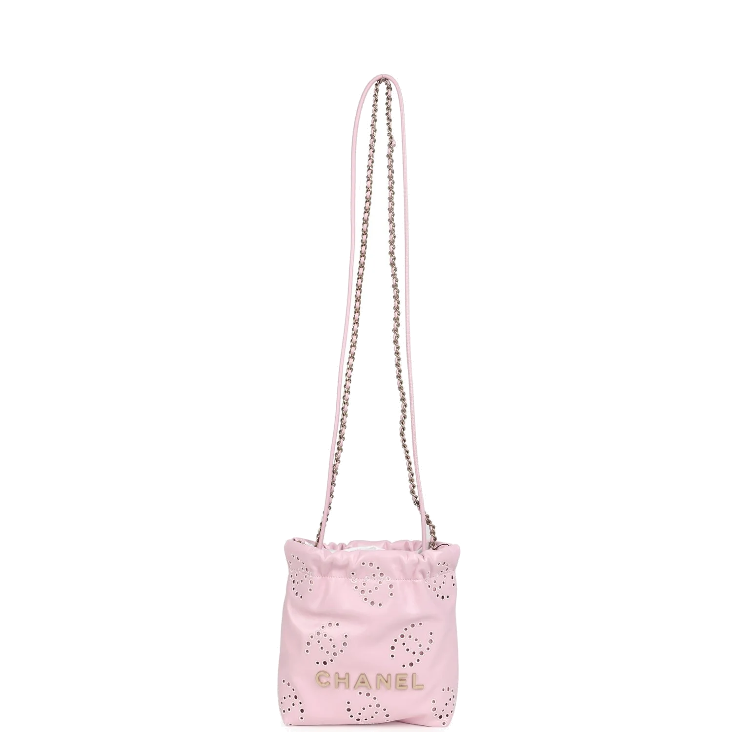 Chanel Mini 22 Bag Pink Shiny Calfskin — фото 8